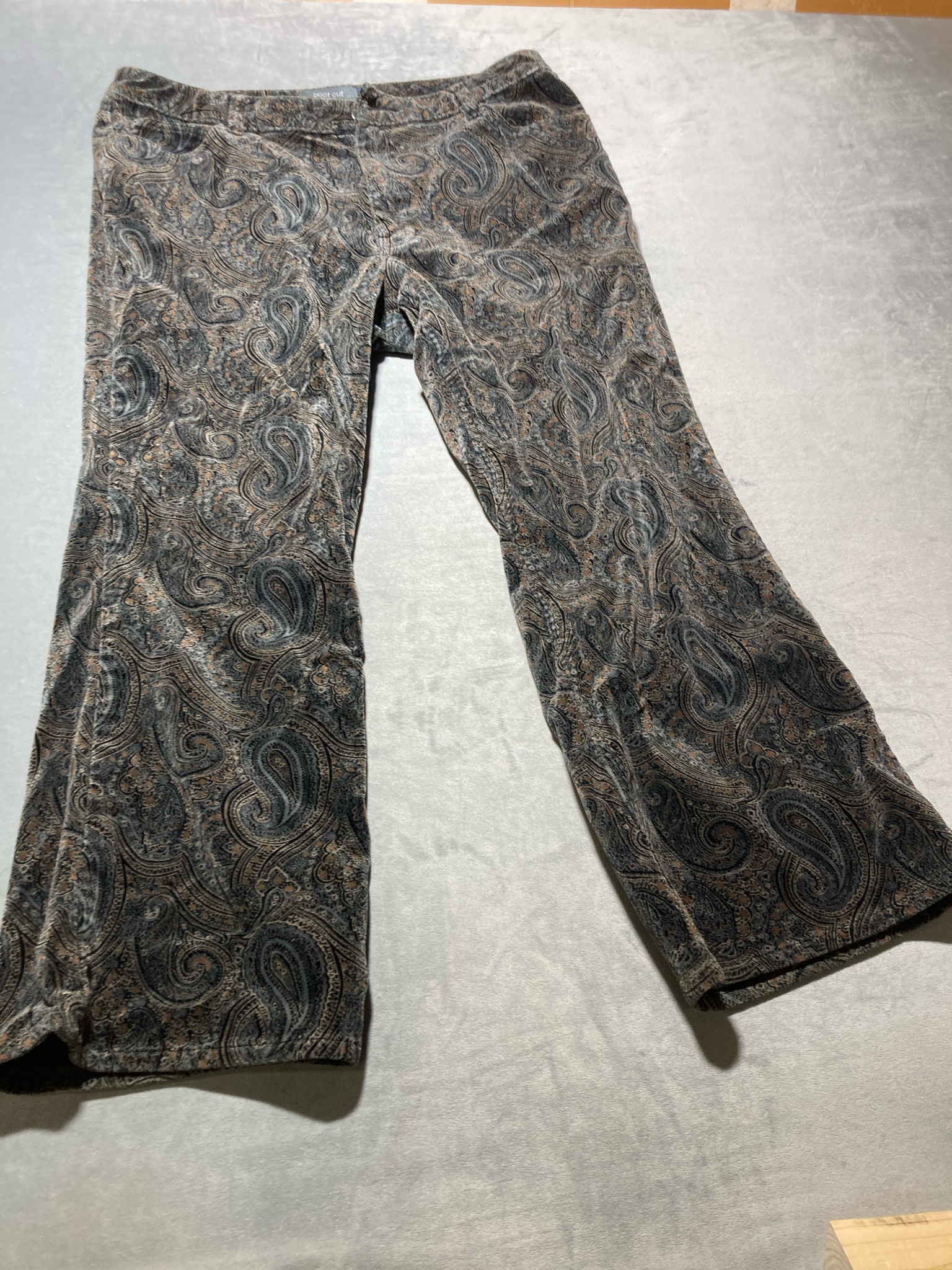 GAP Dark Green Paisley Cotton Blend Bootcut Pants