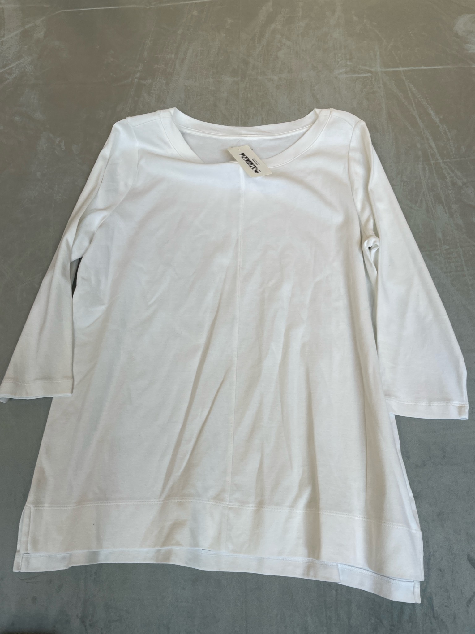 Kim Rogers White Knit Tunic Top Size L