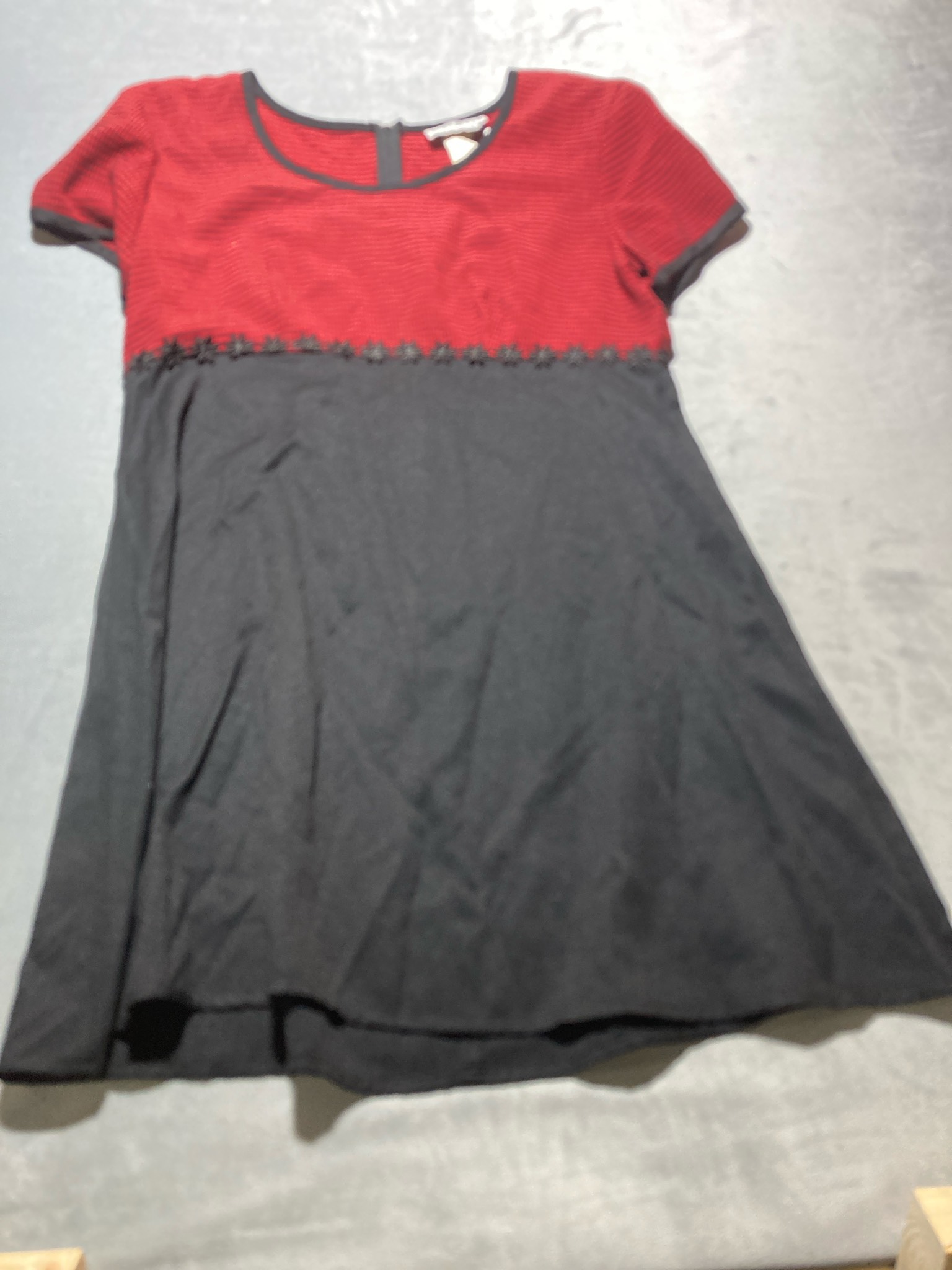 D.B.Y. Red Charcoal Colorblock Rayon Dress Size Size 11