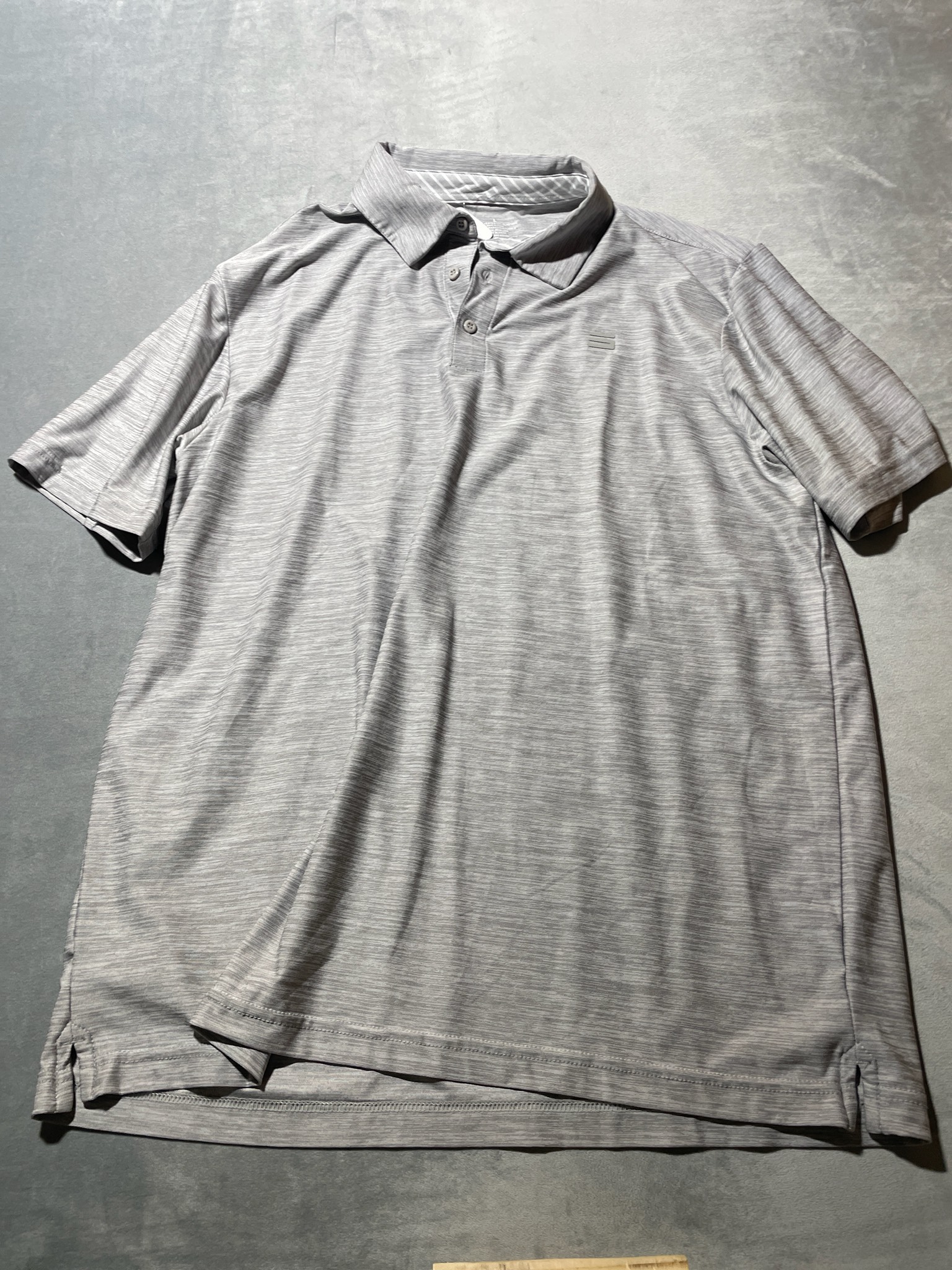 Three Sixty Six Light Heather Gray Polyester Blend Polo Shirt size large