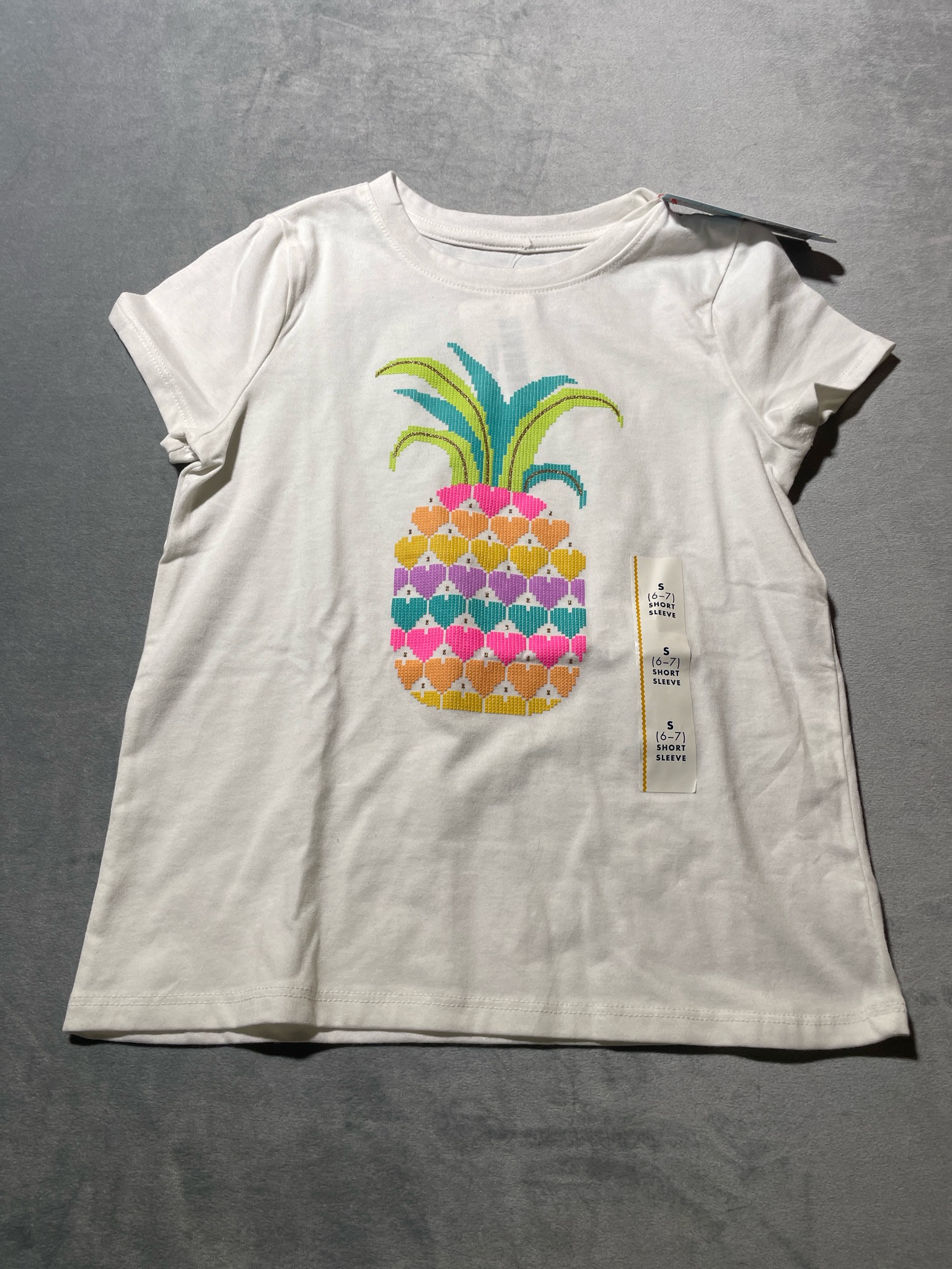 Cat & Jack White graphic shirt size small NWT
