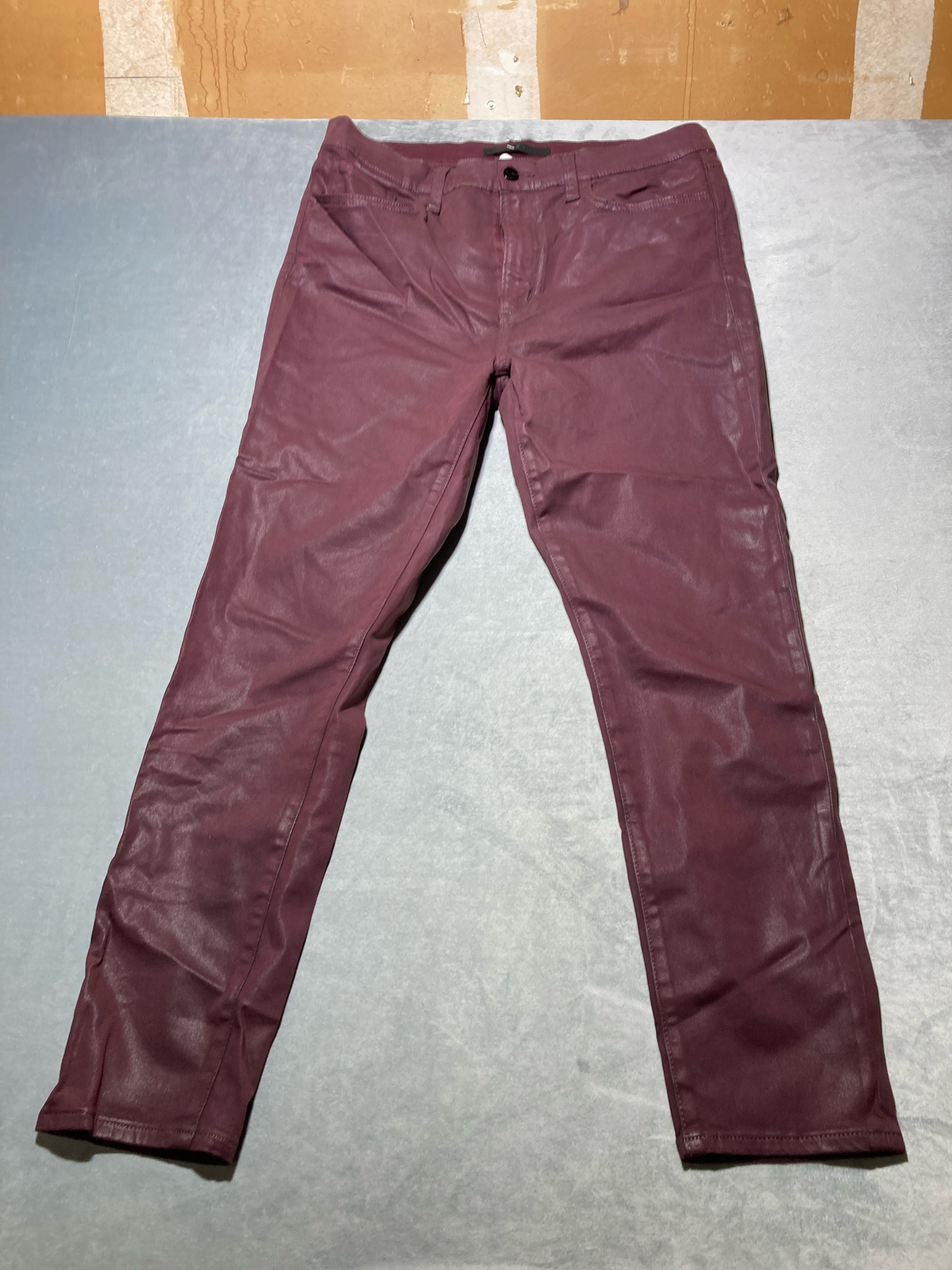 Joe's Jeans Burgundy Coated Skinny Pants Size 32