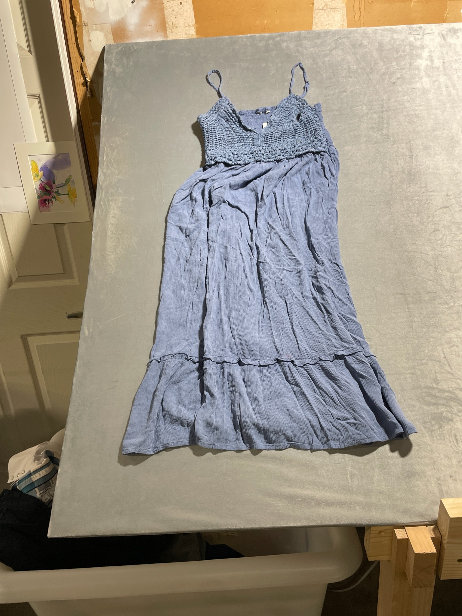 Light Blue Crinkled Gauze Sundress