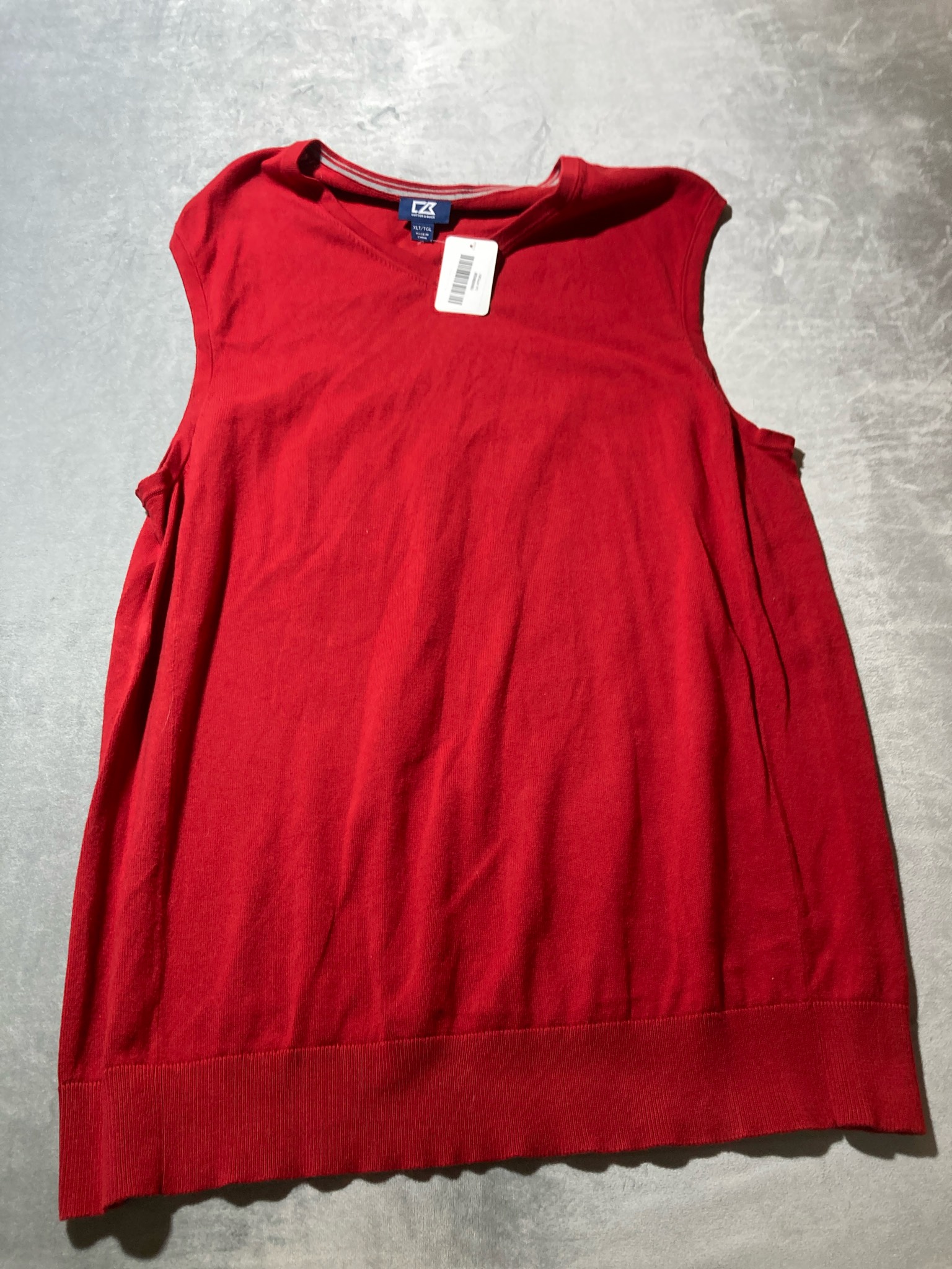 Cutter & Buck Red Knit Sweater Vest Size XLT/TGL
