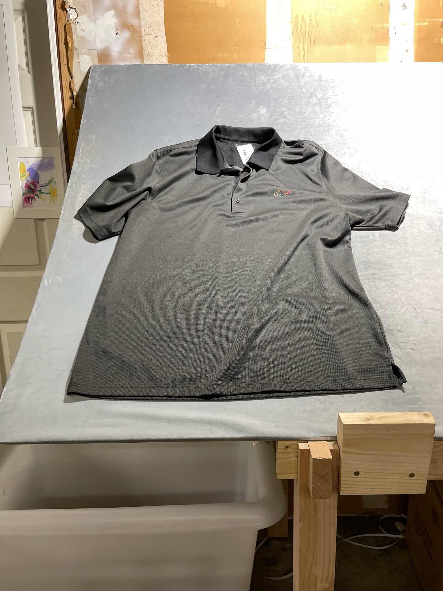 Greg Norman Charcoal Polyester Blend Polo Shirt Size XXL