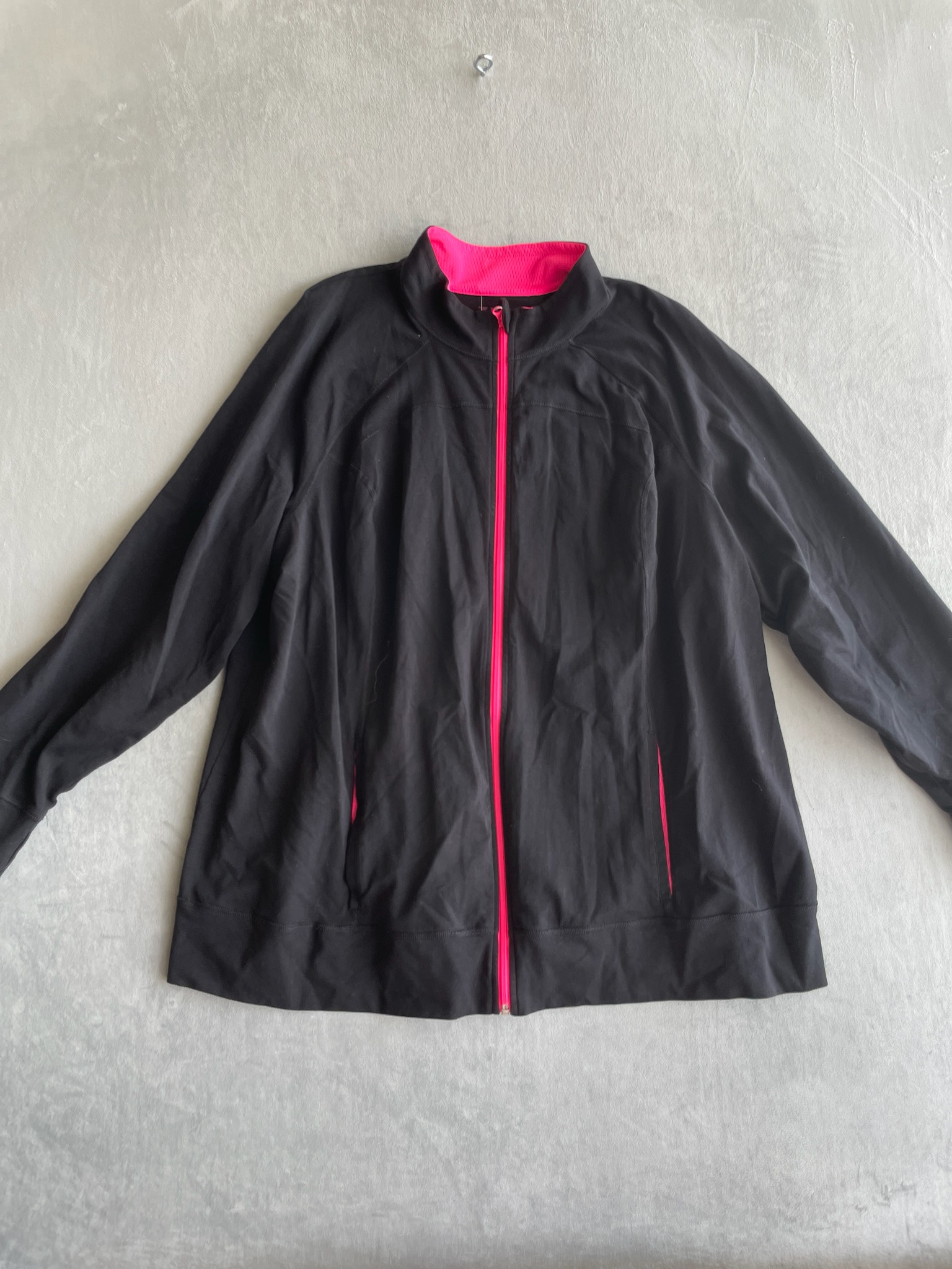 ACTIVE Black Cotton-Spandex Athletic Jacket Size 26/28