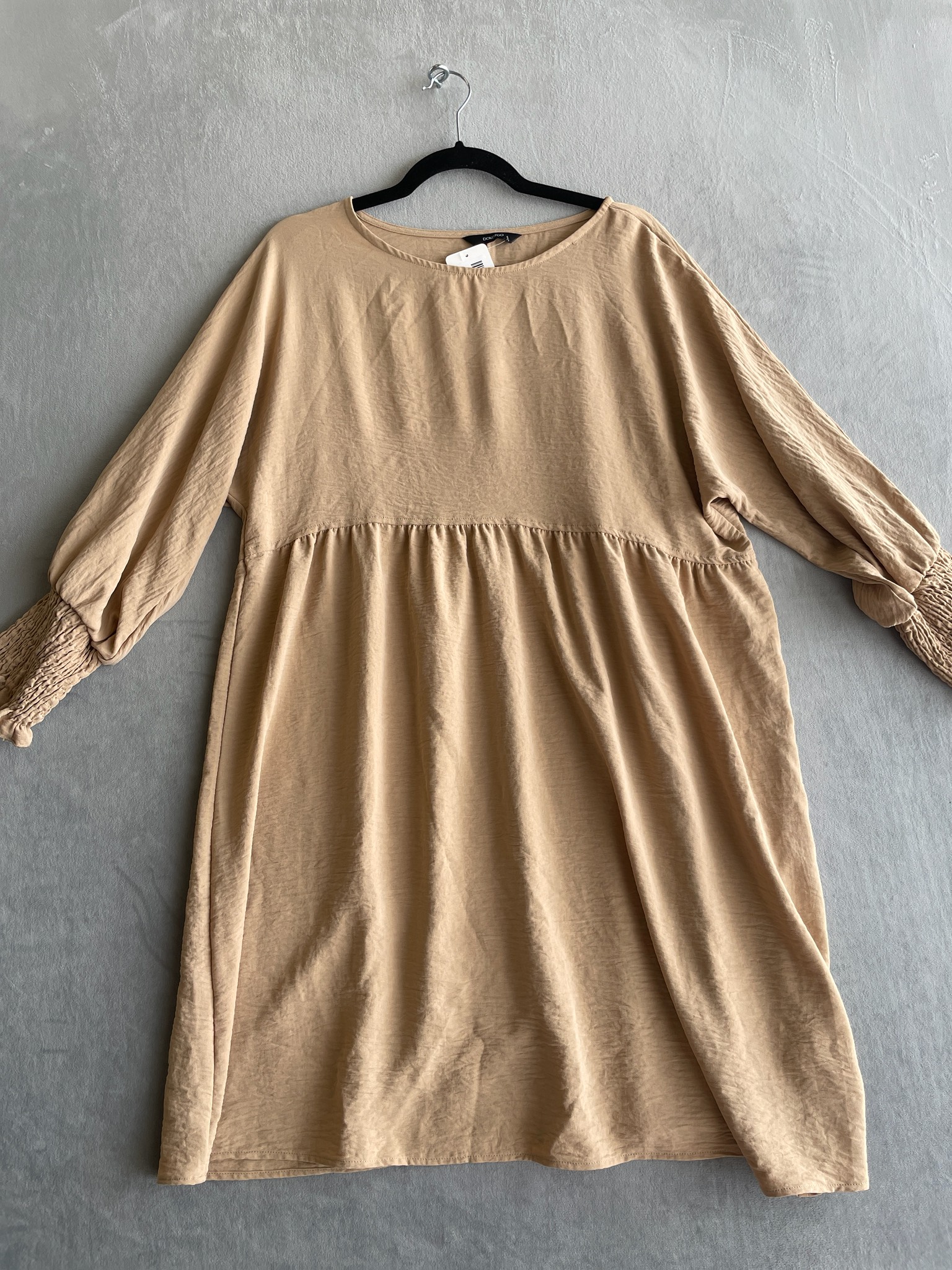Dokotoo Tan Lightweight Woven Dress