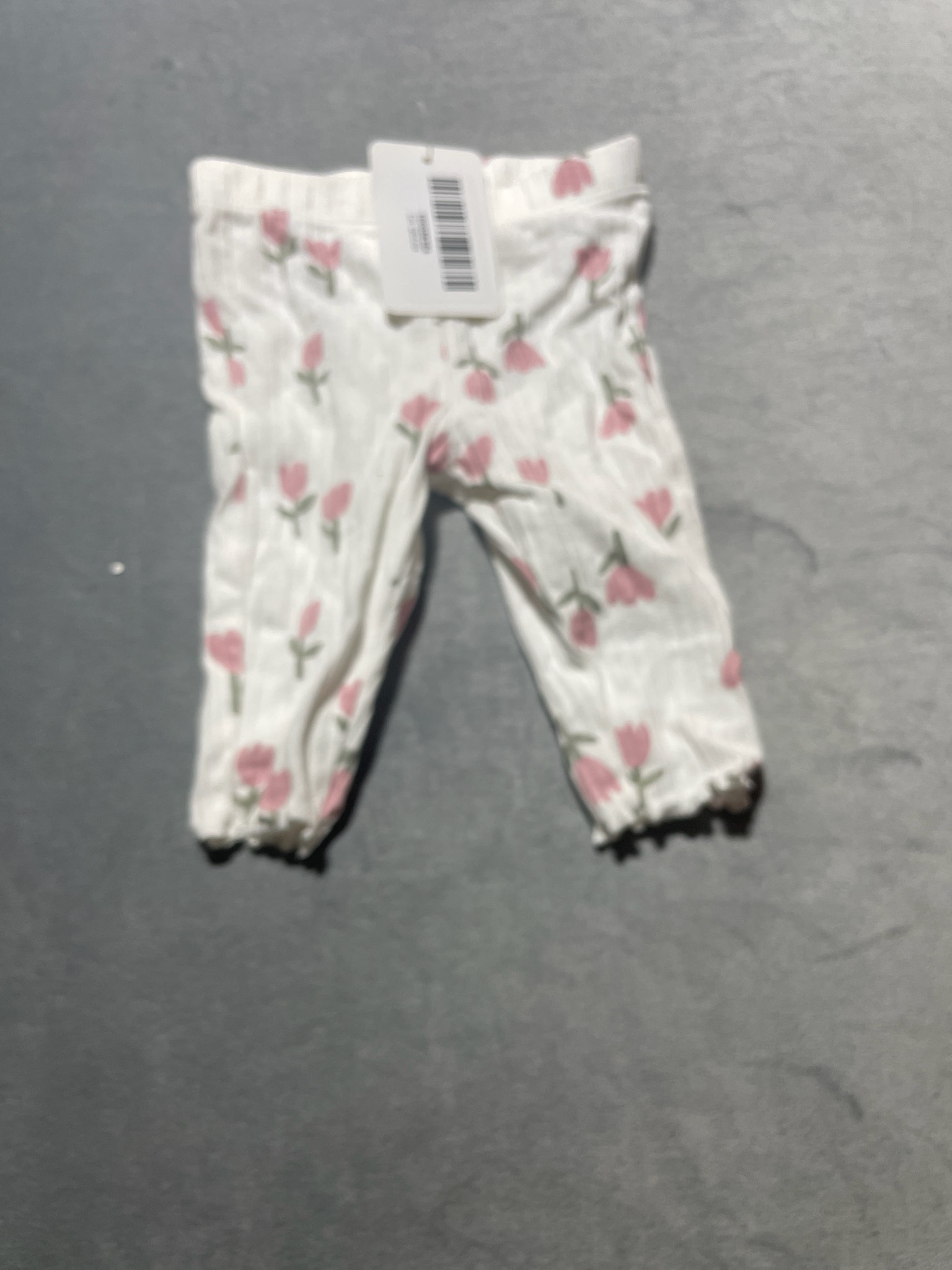 carters white floral leggings size 3M