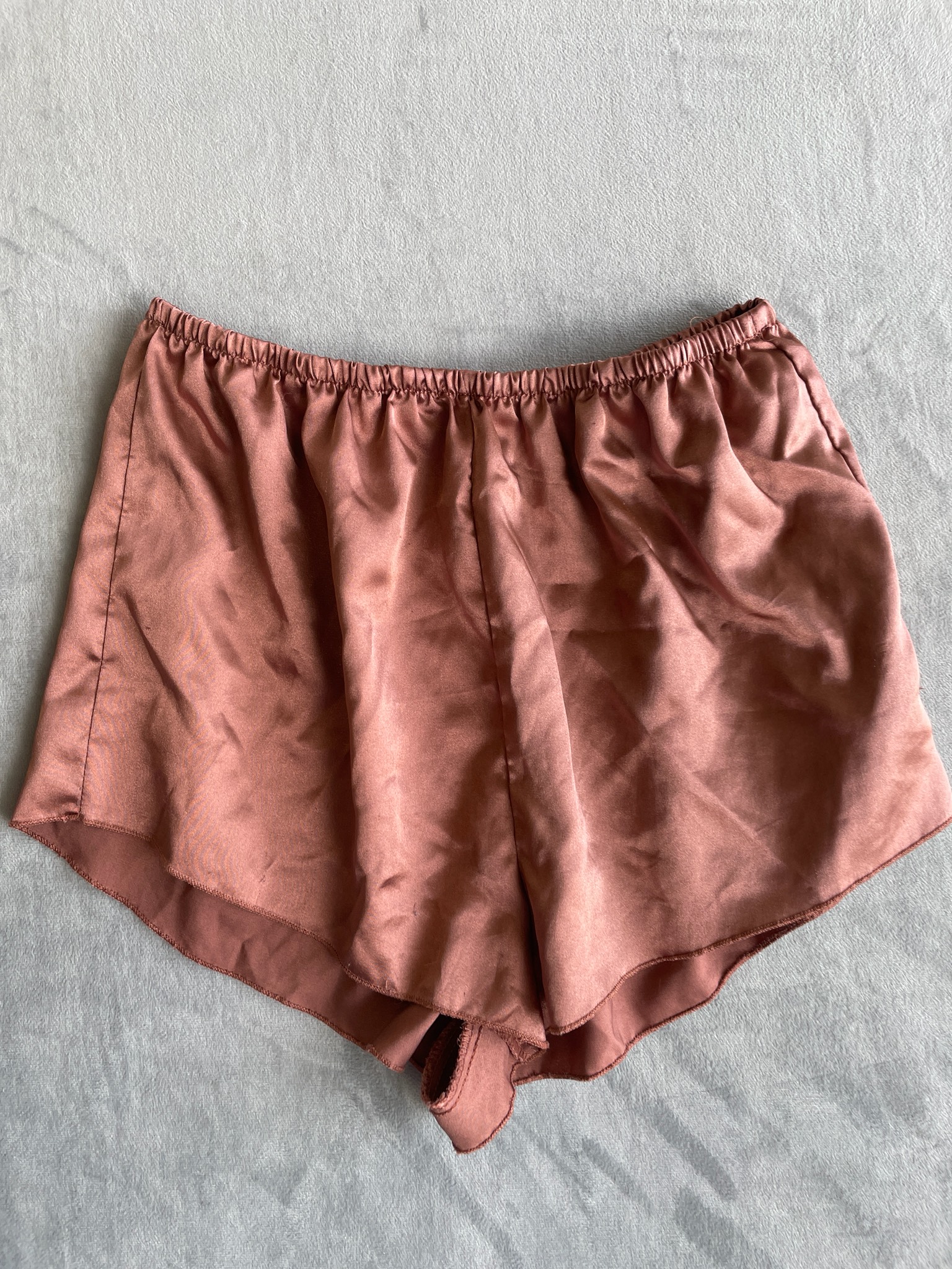Rust Satin-Like Shorts