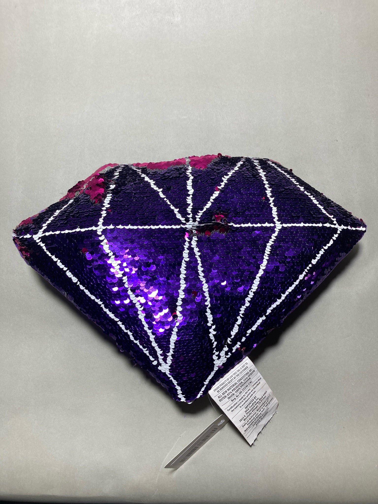 Purple Reversible Sequin Throw Pillow