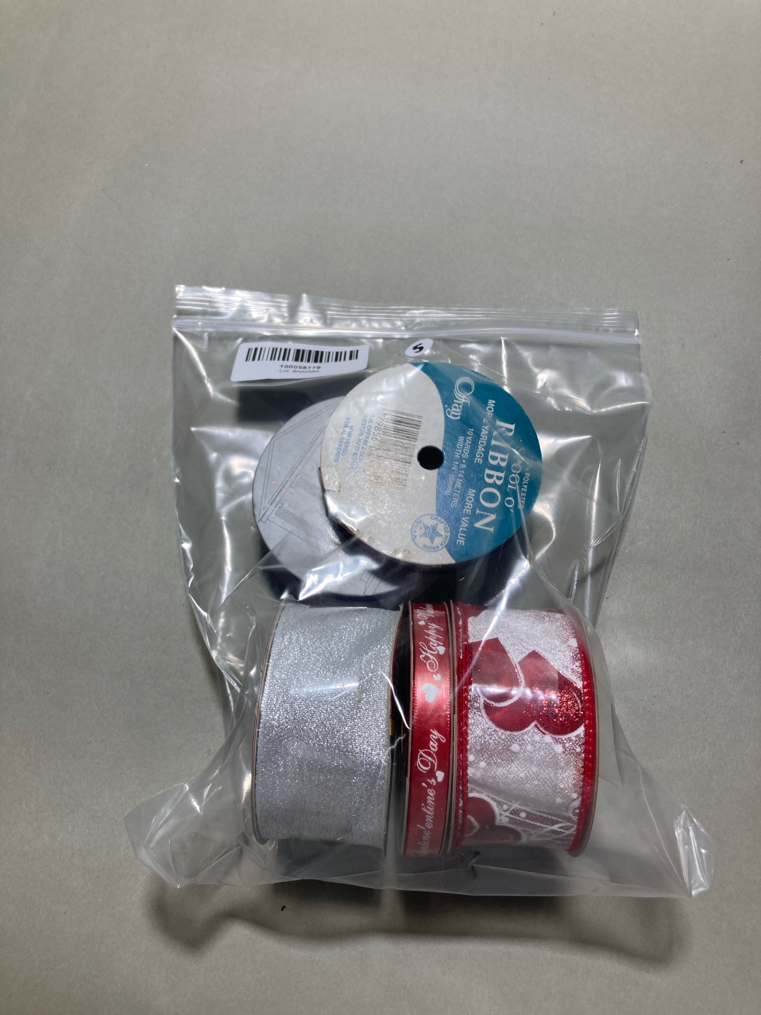 Offray Red Silver Glitter Ribbon Rolls Size 10 yards