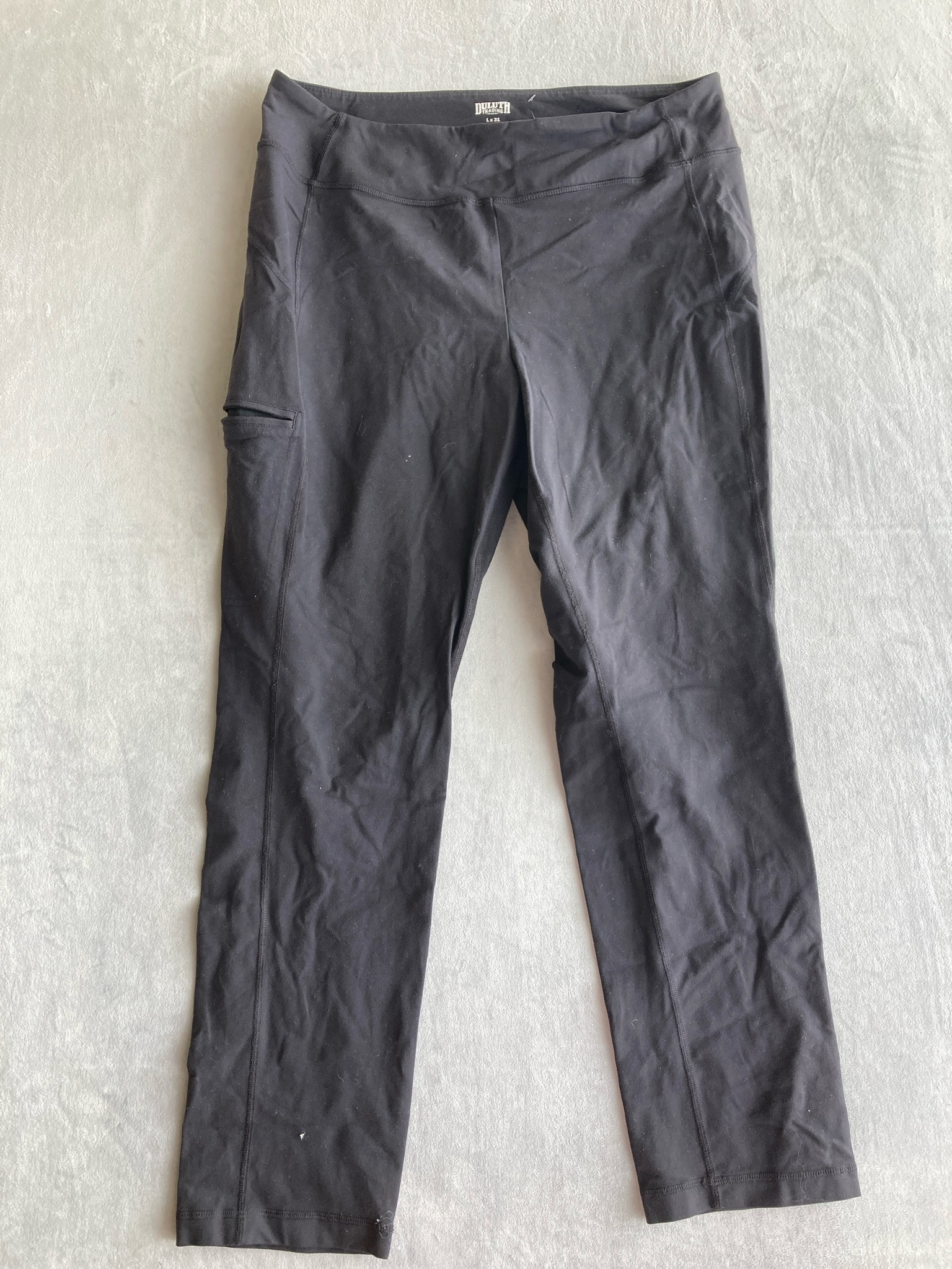 Duluth Trading Co Black Supplex Nylon Leggings Size L x 31