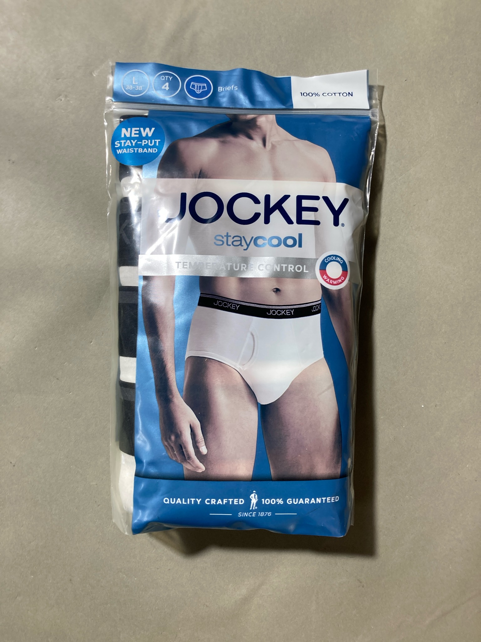 Jockey White Cotton Briefs Size Large (36-38)