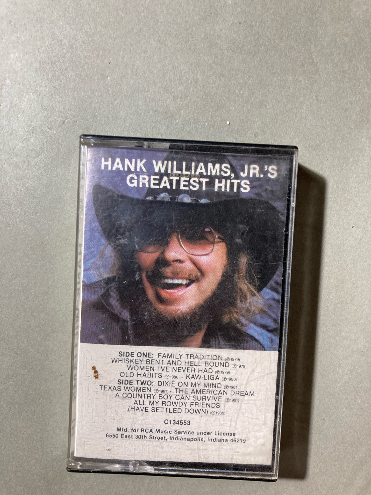 Hank Williams Jr. Greatest Hits Cassette Tape