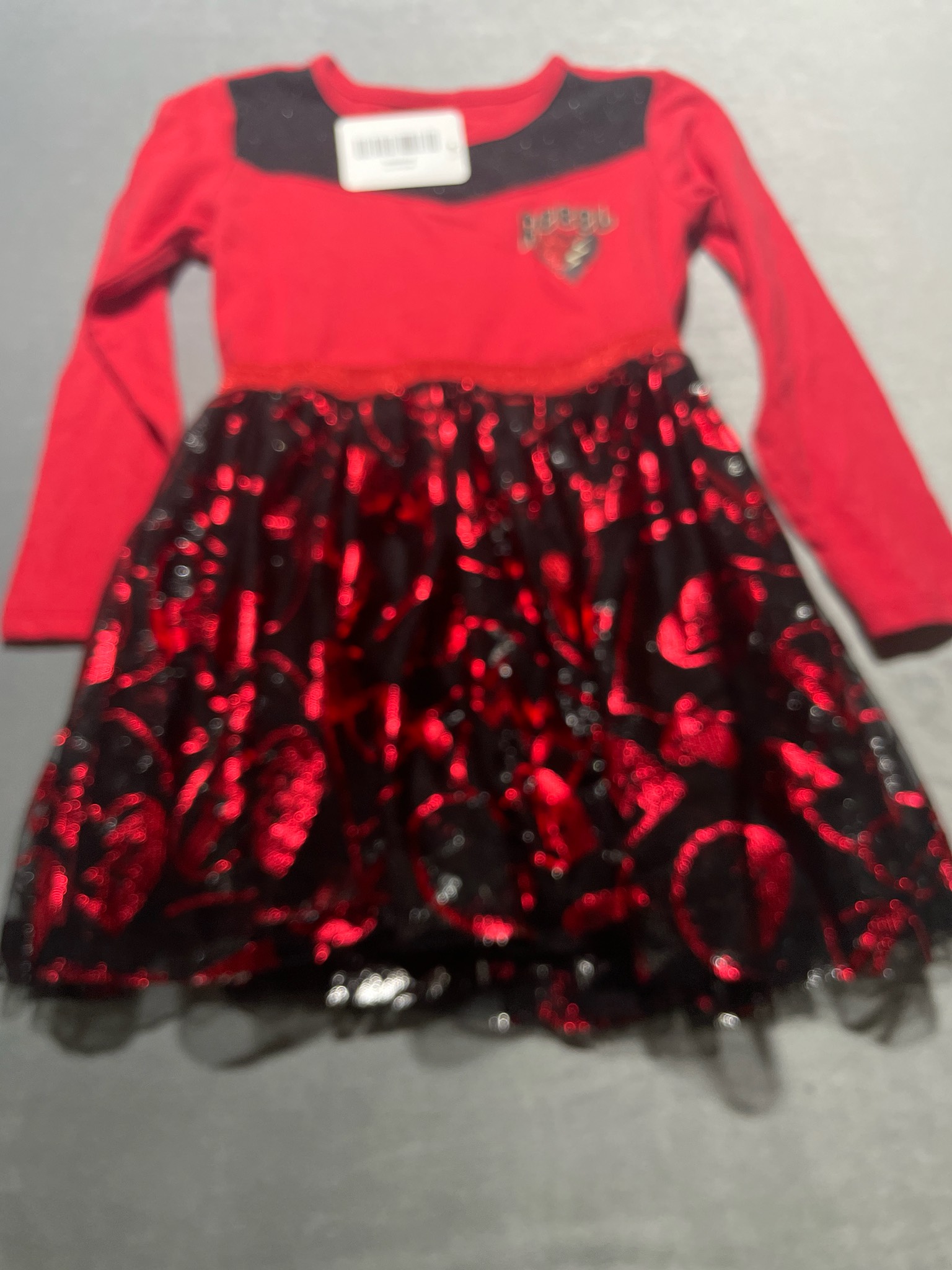 Disney Descendants Red Metallic Tulle Dress Size XS
