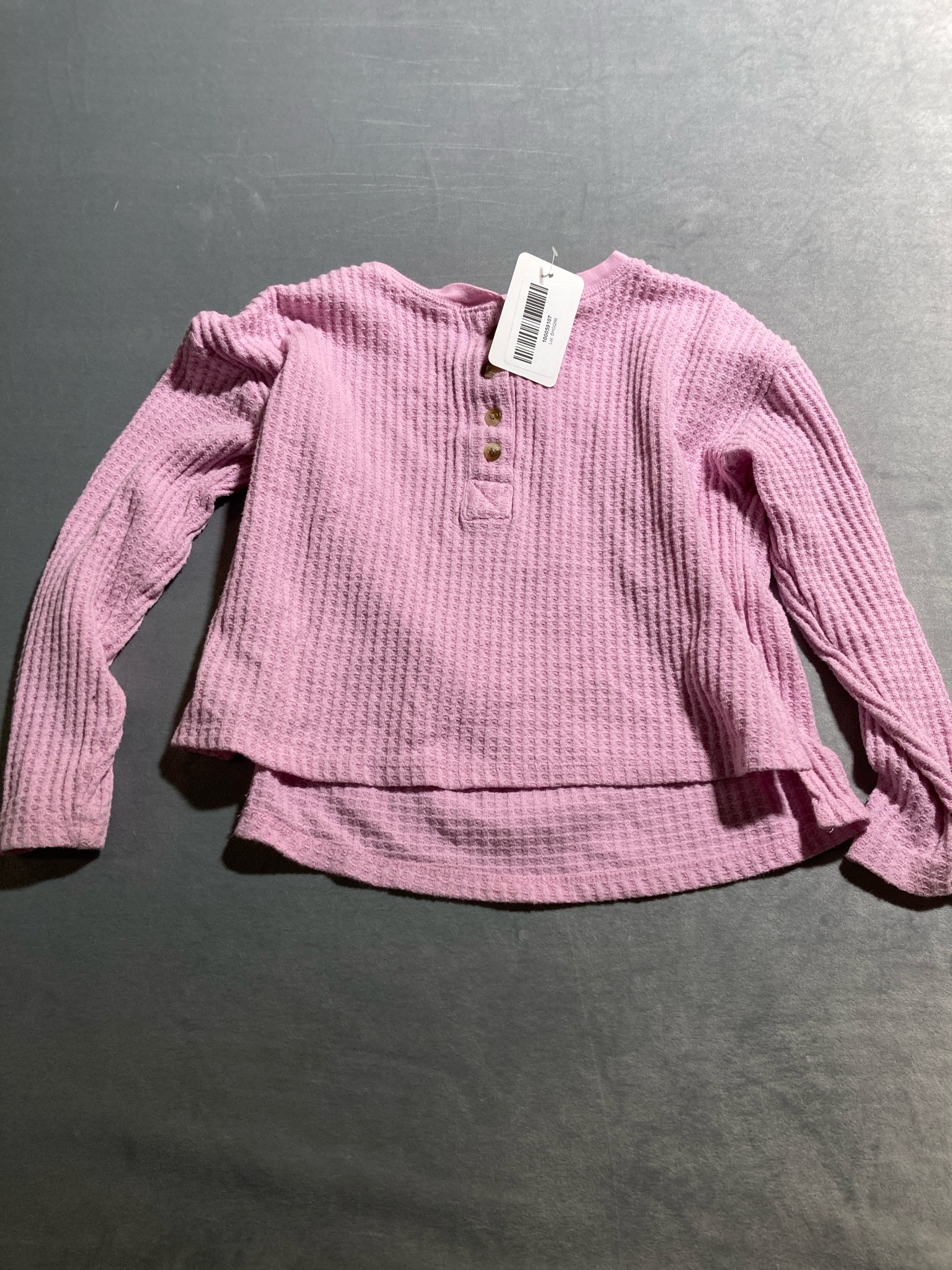 Osh Kosh Light Pink Waffle Knit Long Sleeve Top size 5