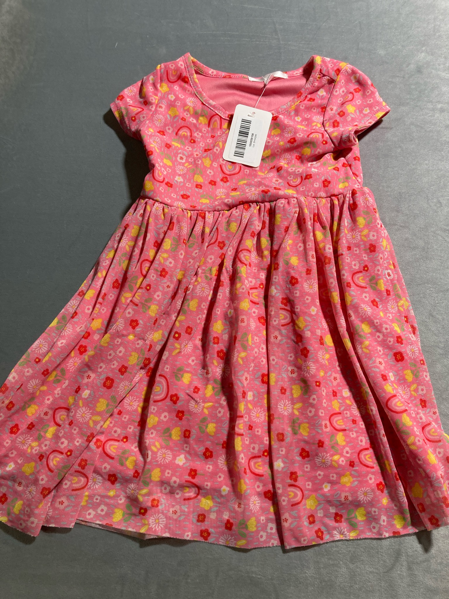 Pink Floral Knit Dress
