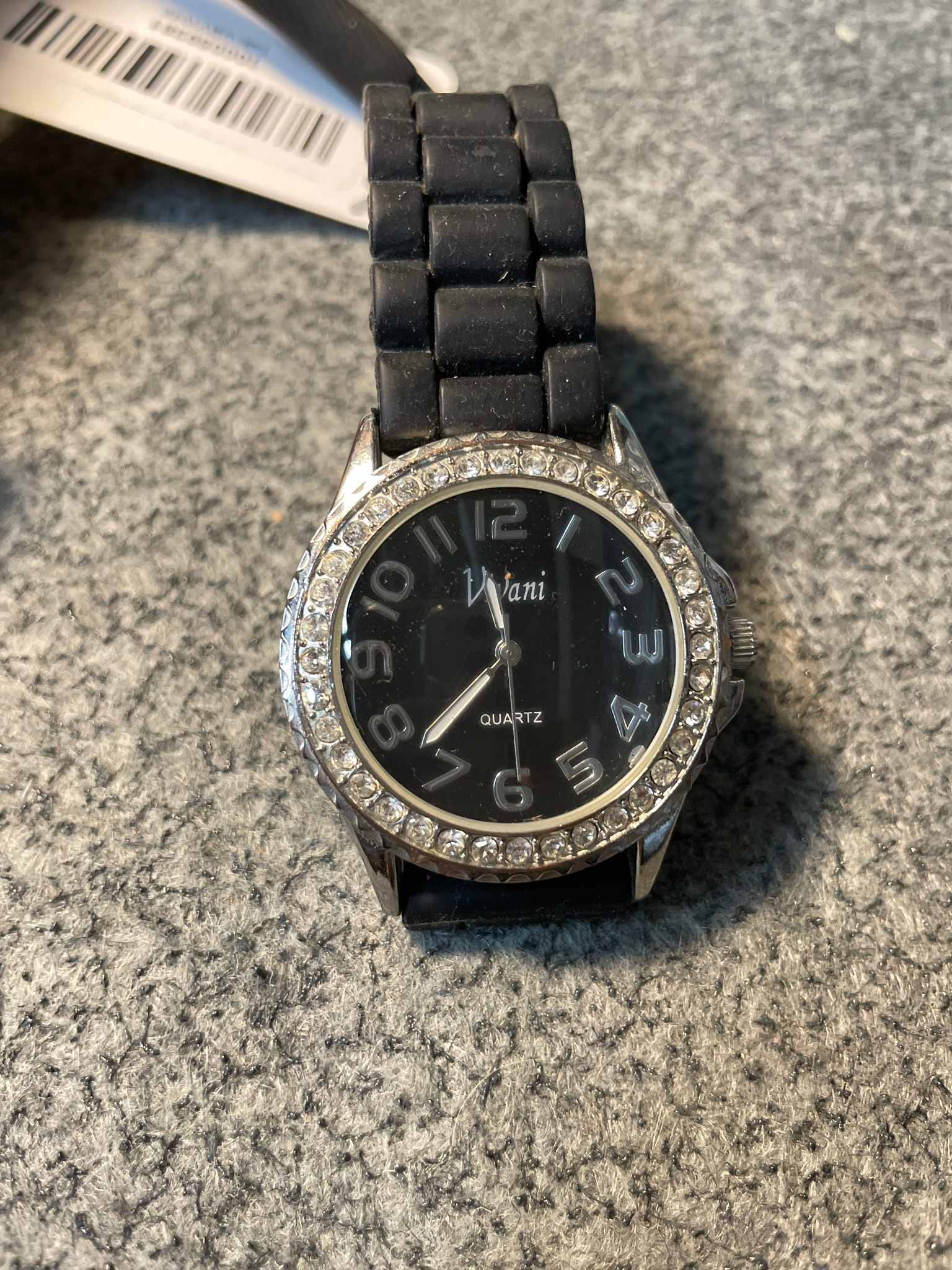 Vivani Black Link-Style Silicone Watch