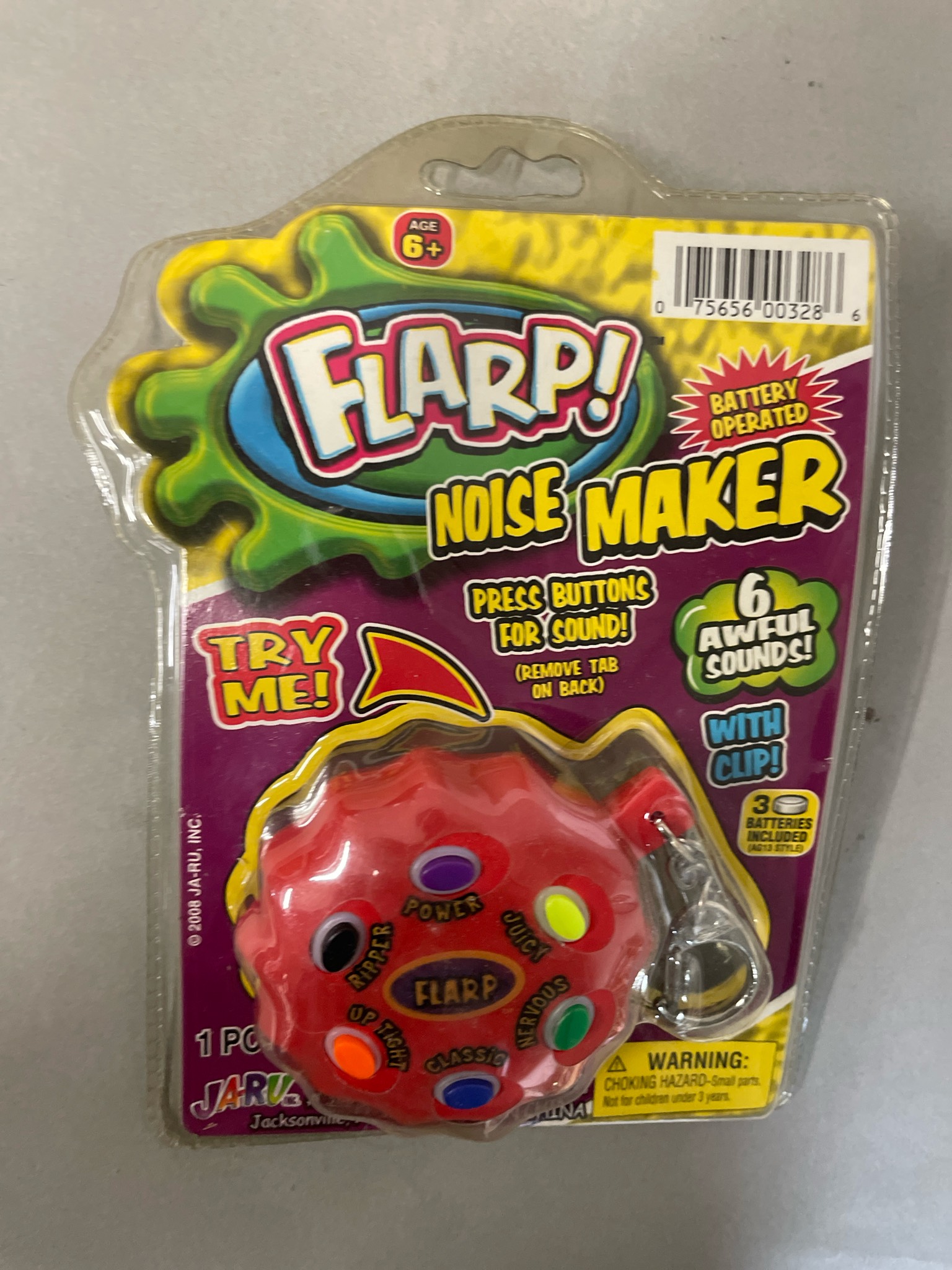 FLARP! Red Battery-Operated Noise Maker Keychain