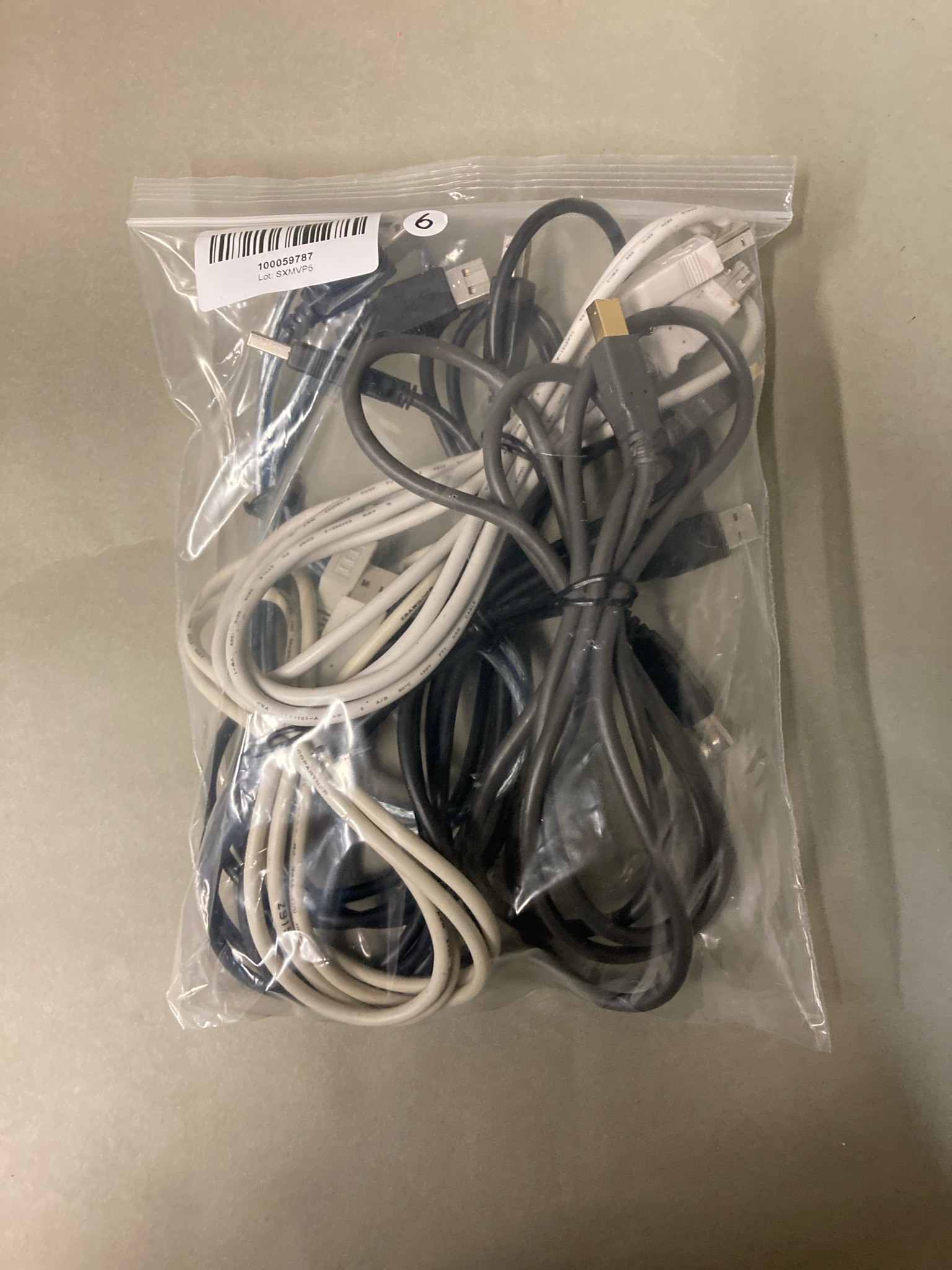 Black White Gray Assorted USB Cables