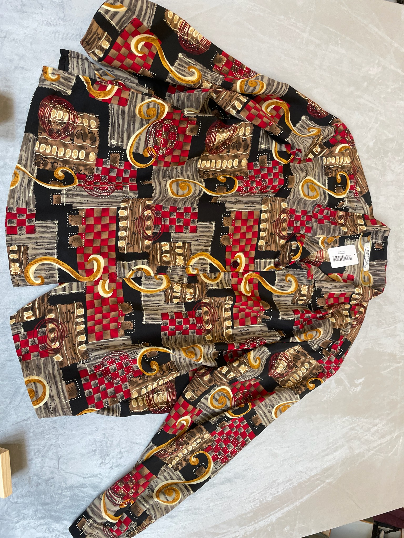 TRUFFLES by VB Multicolor Abstract Print Lightweight Woven Blouse