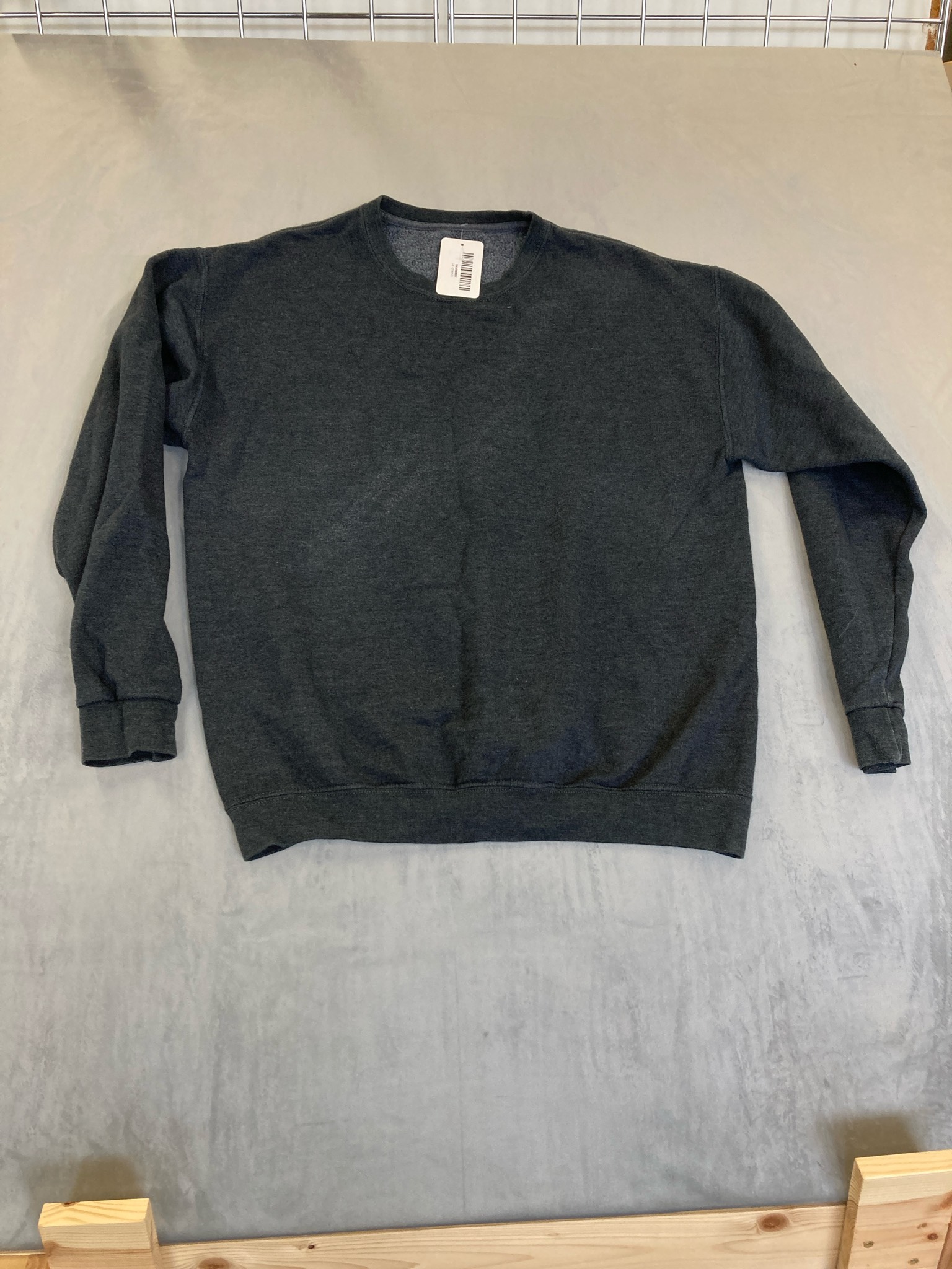 Fruit of the Loom Dark Charcoal Fleece Crewneck Sweatshirt Size LTG/G