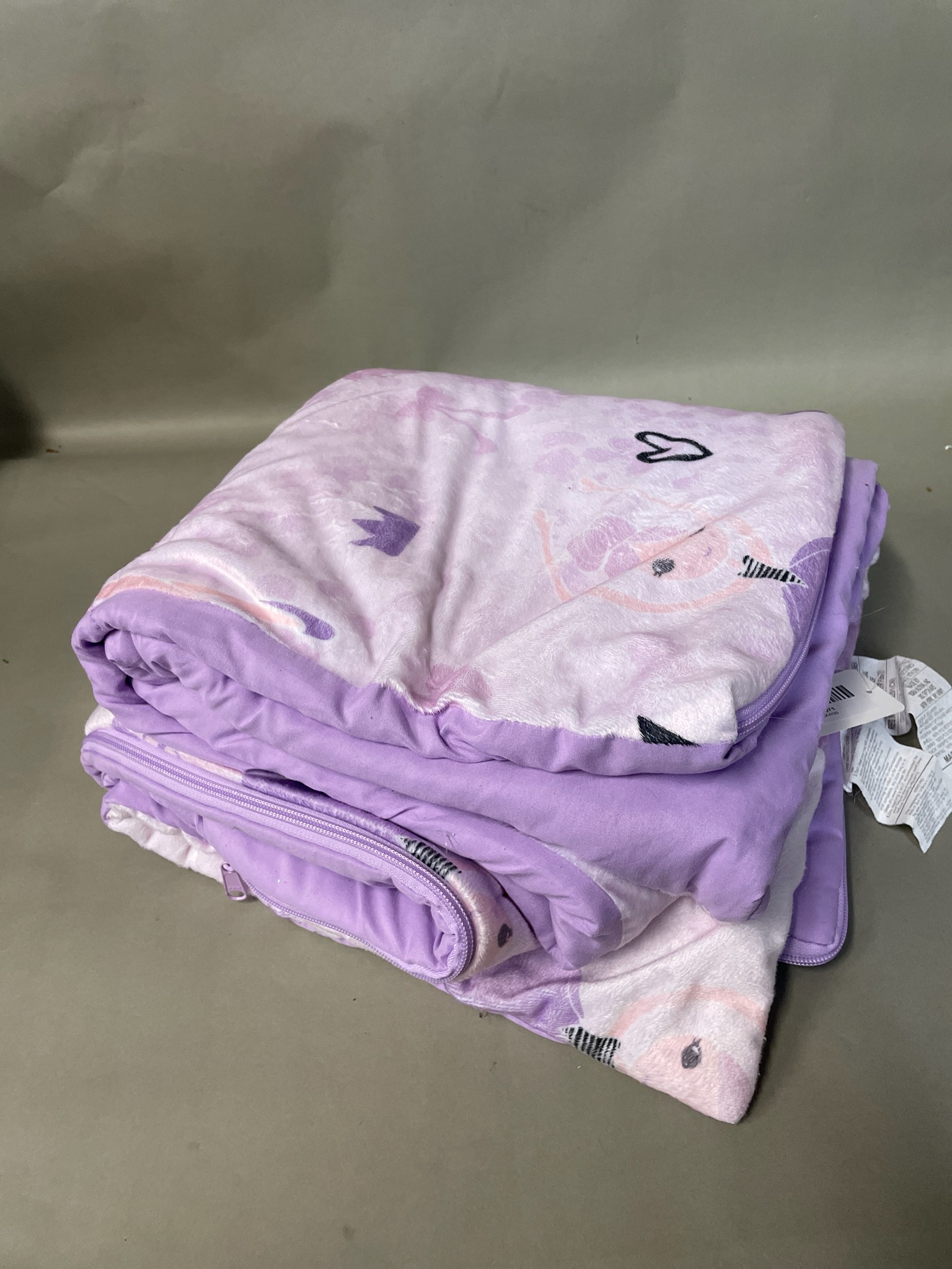 Lavender Plush Kids Sleeping Bag