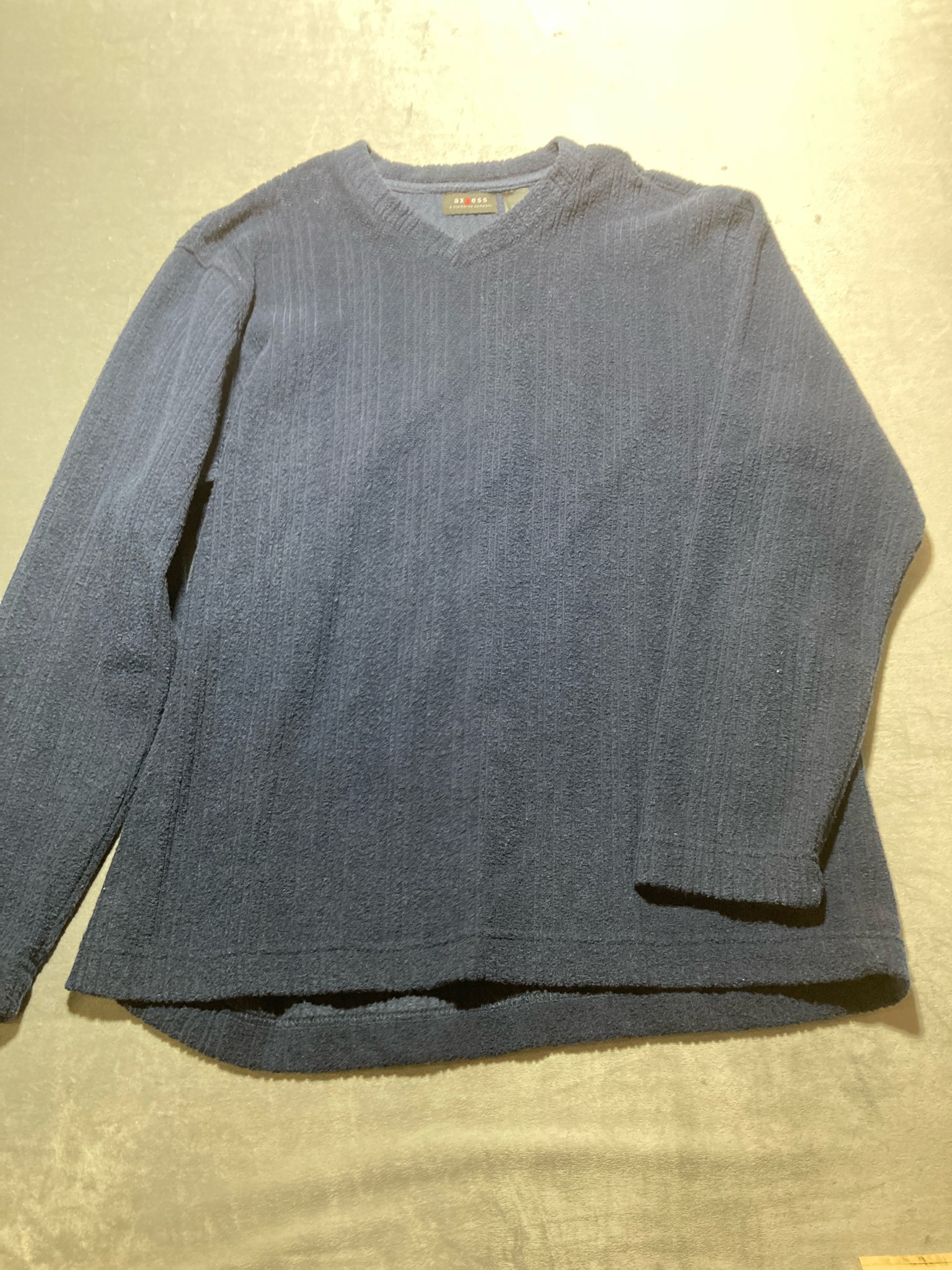 Axcess Navy Polyester V-Neck Sweater Size Large