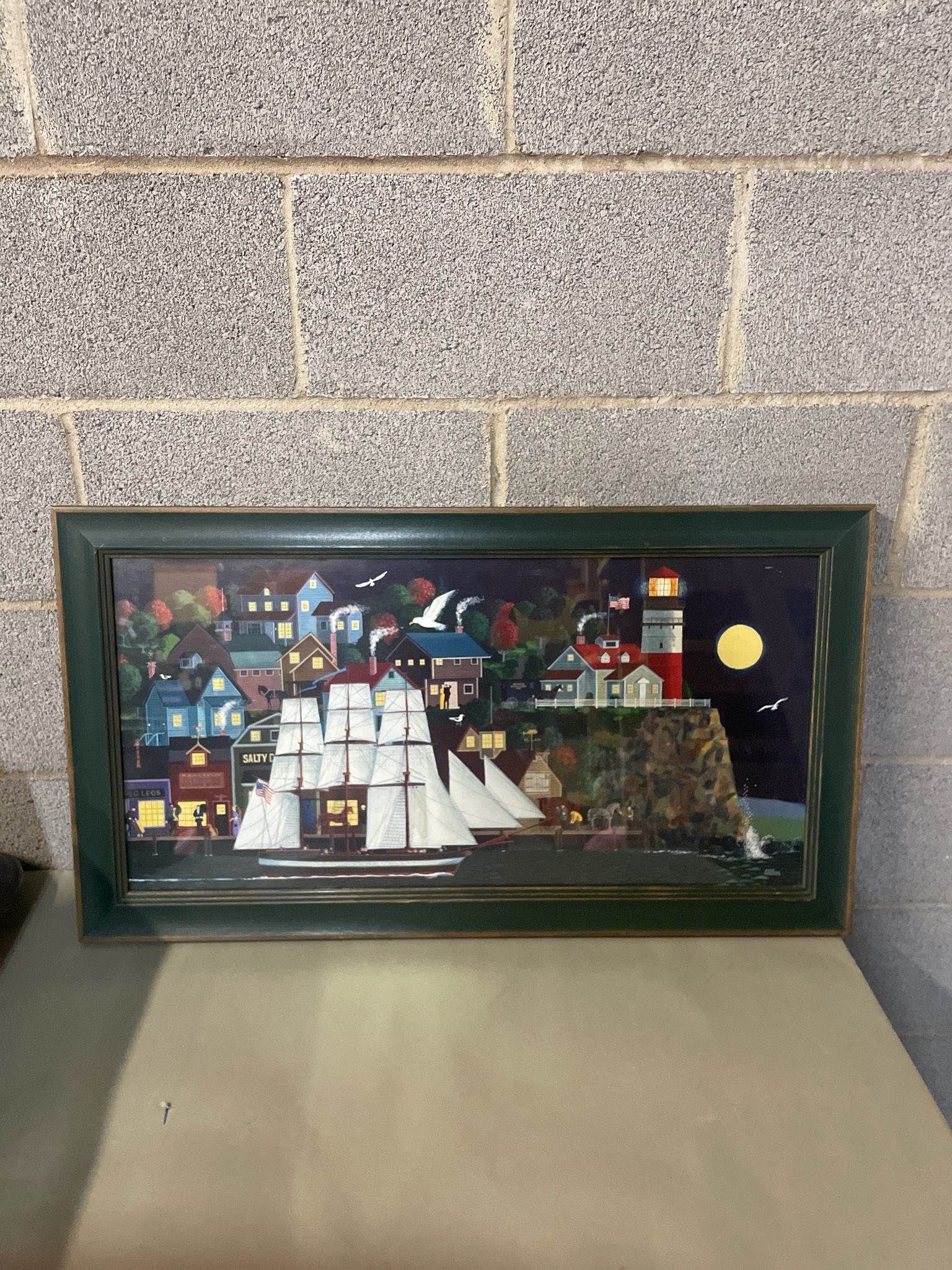 JCPenney Dark Green Framed Nautical Print