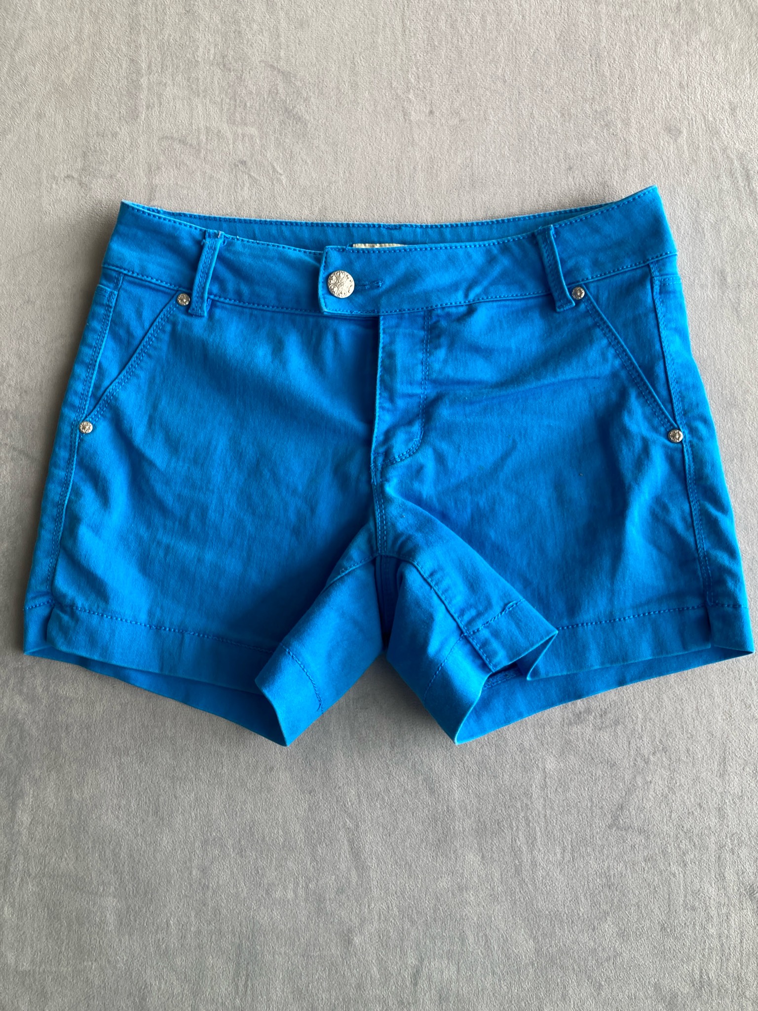 d.jeans Bright Turquoise Cotton-Blend Shorts Size Size 8