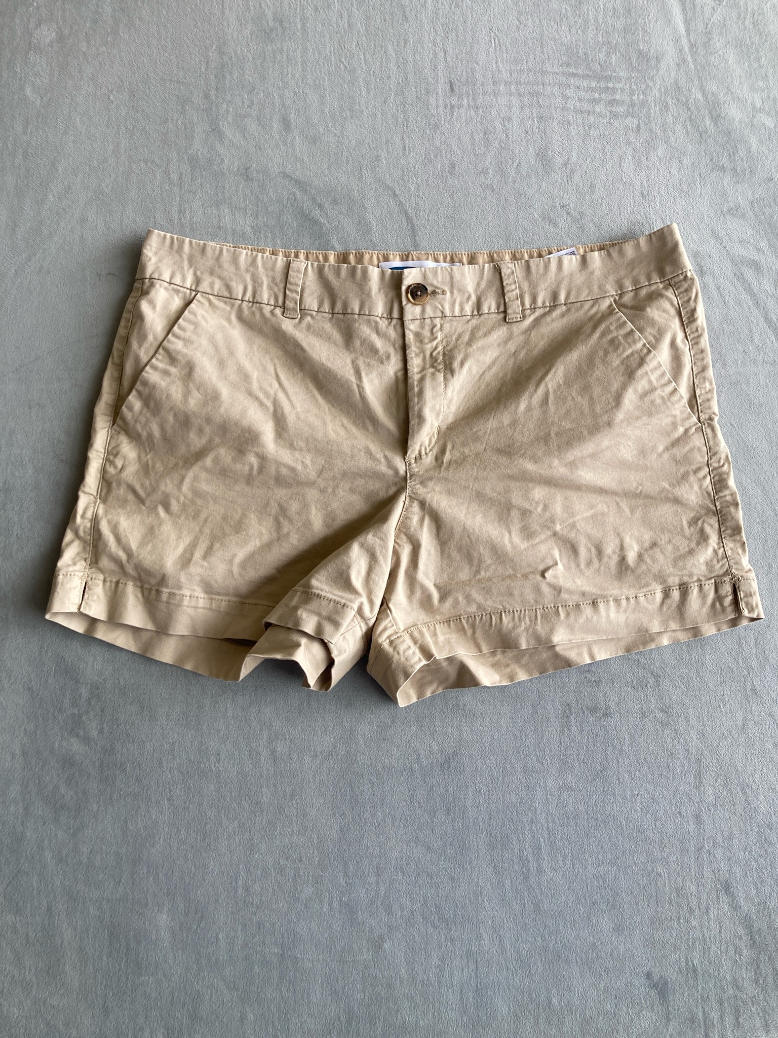 Old Navy Khaki Cotton Blend Shorts Size Size 14