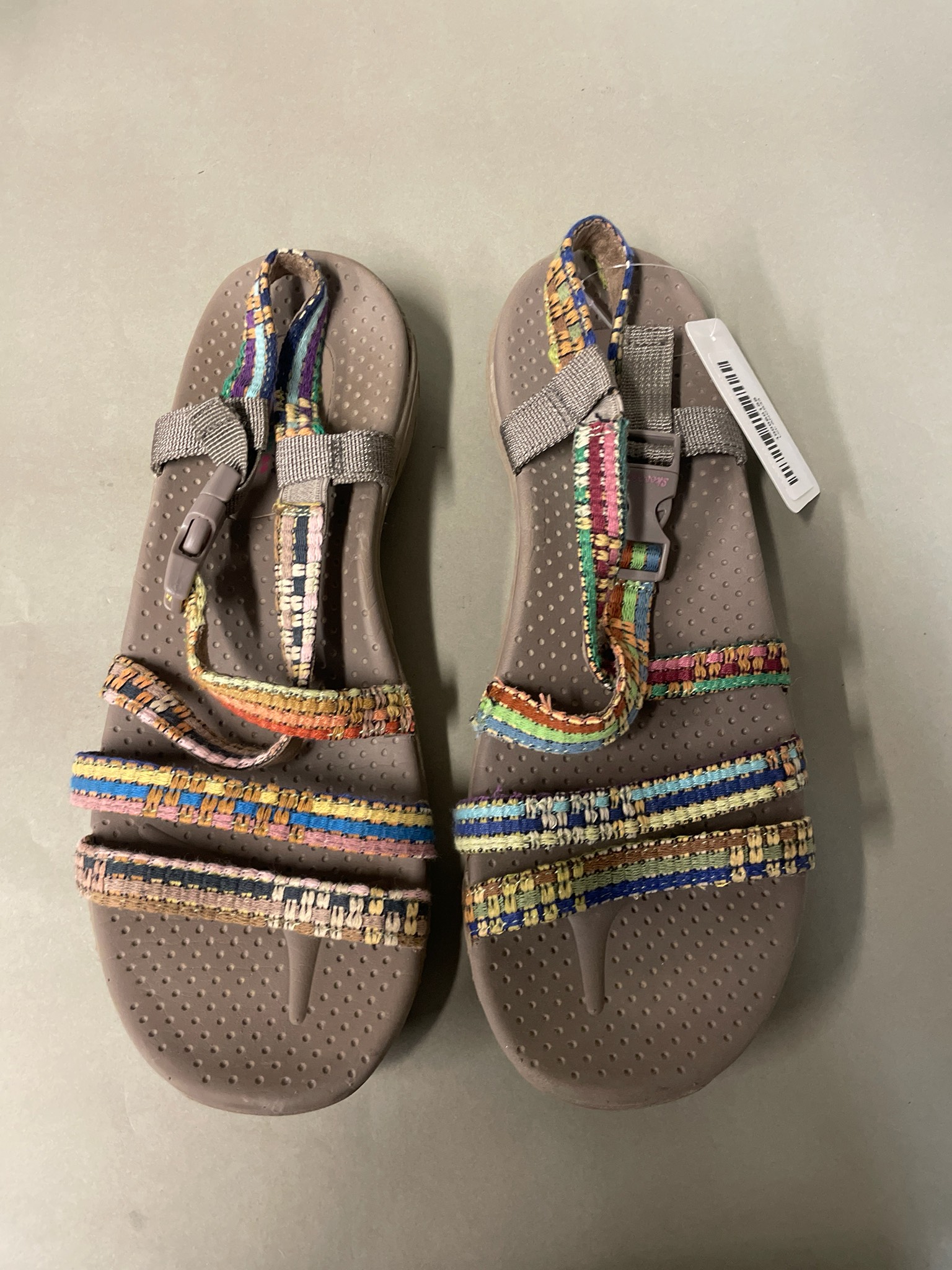 Skechers Taupe Woven Strap Sandals