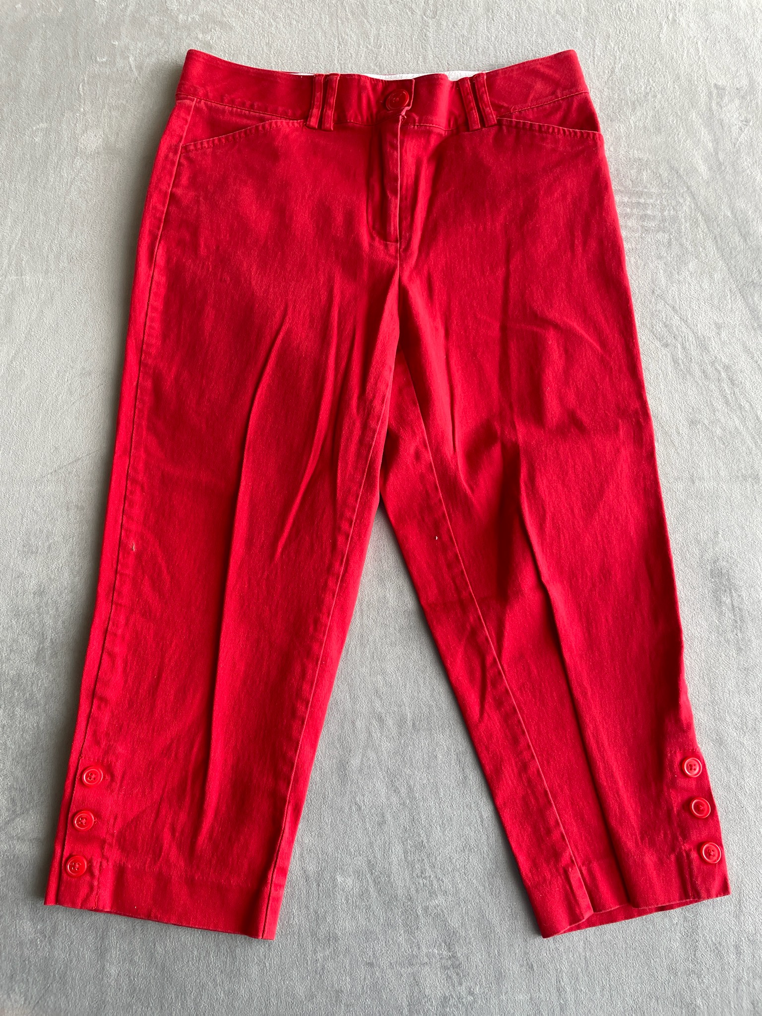 Counterparts Red Cotton-Blend Cropped Pants Size 8P