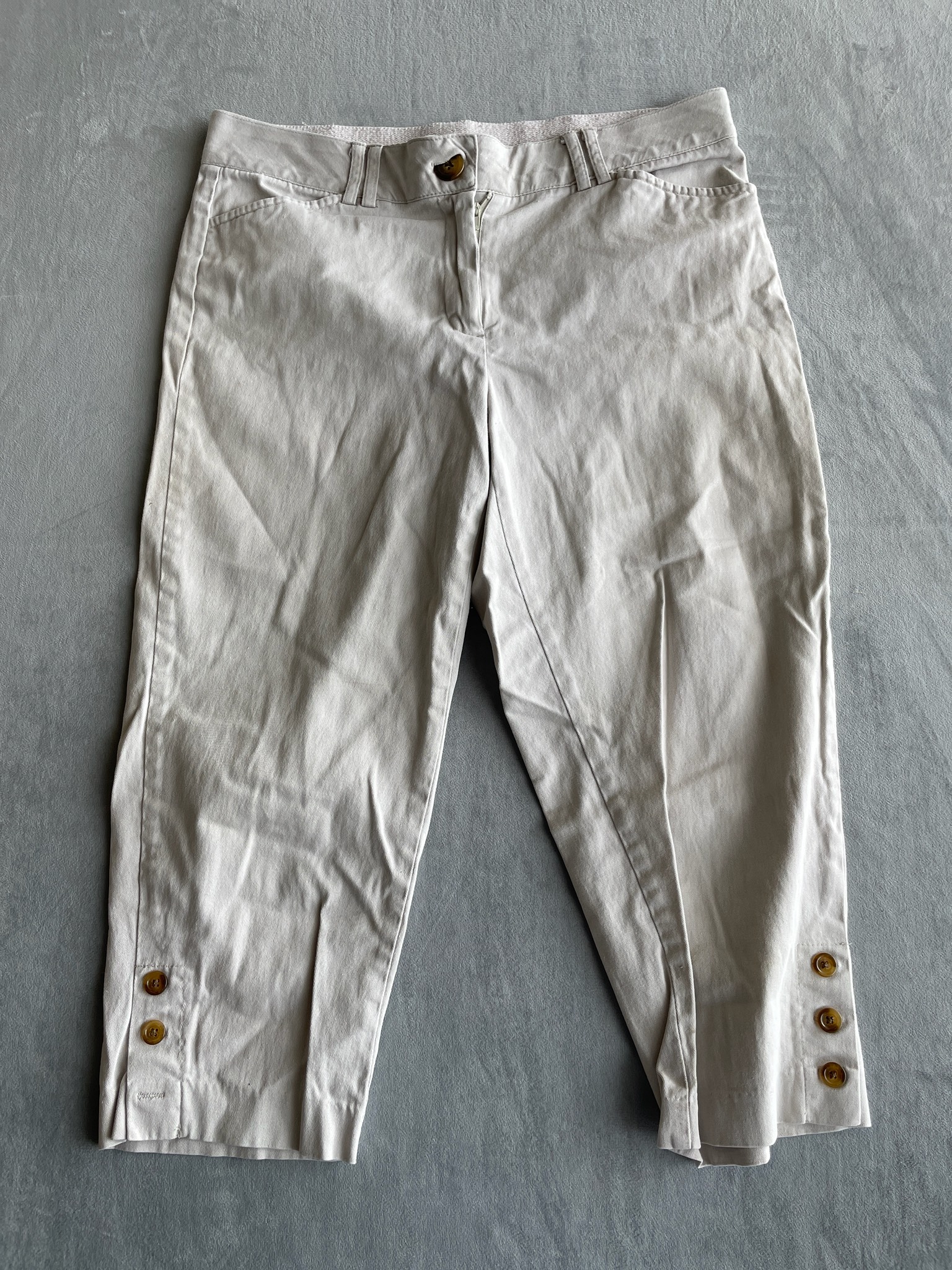 Counterparts Ivory Cotton-Like Cropped Pants Size 8P
