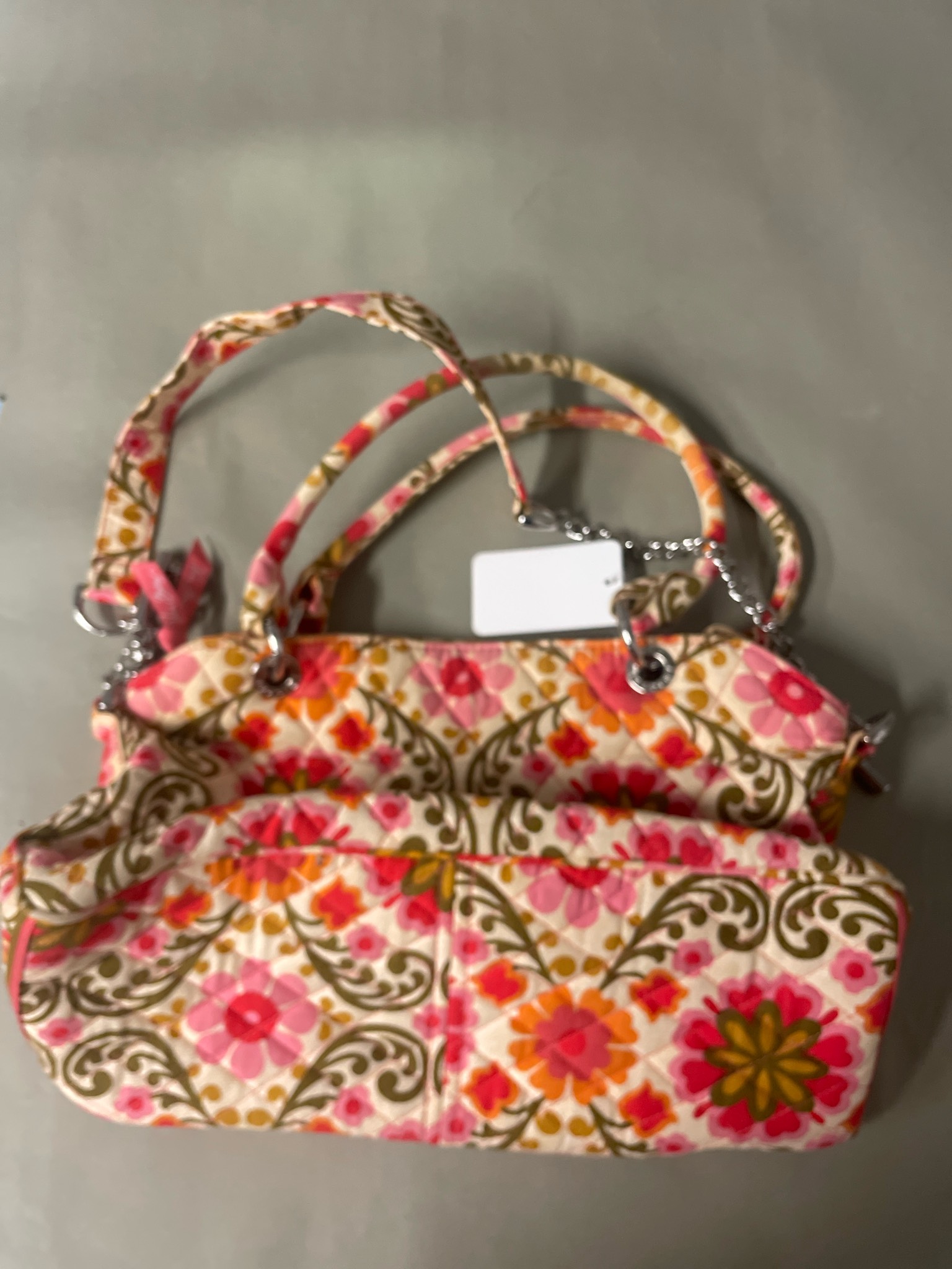 Pink Floral Quilted Shoulder Bag