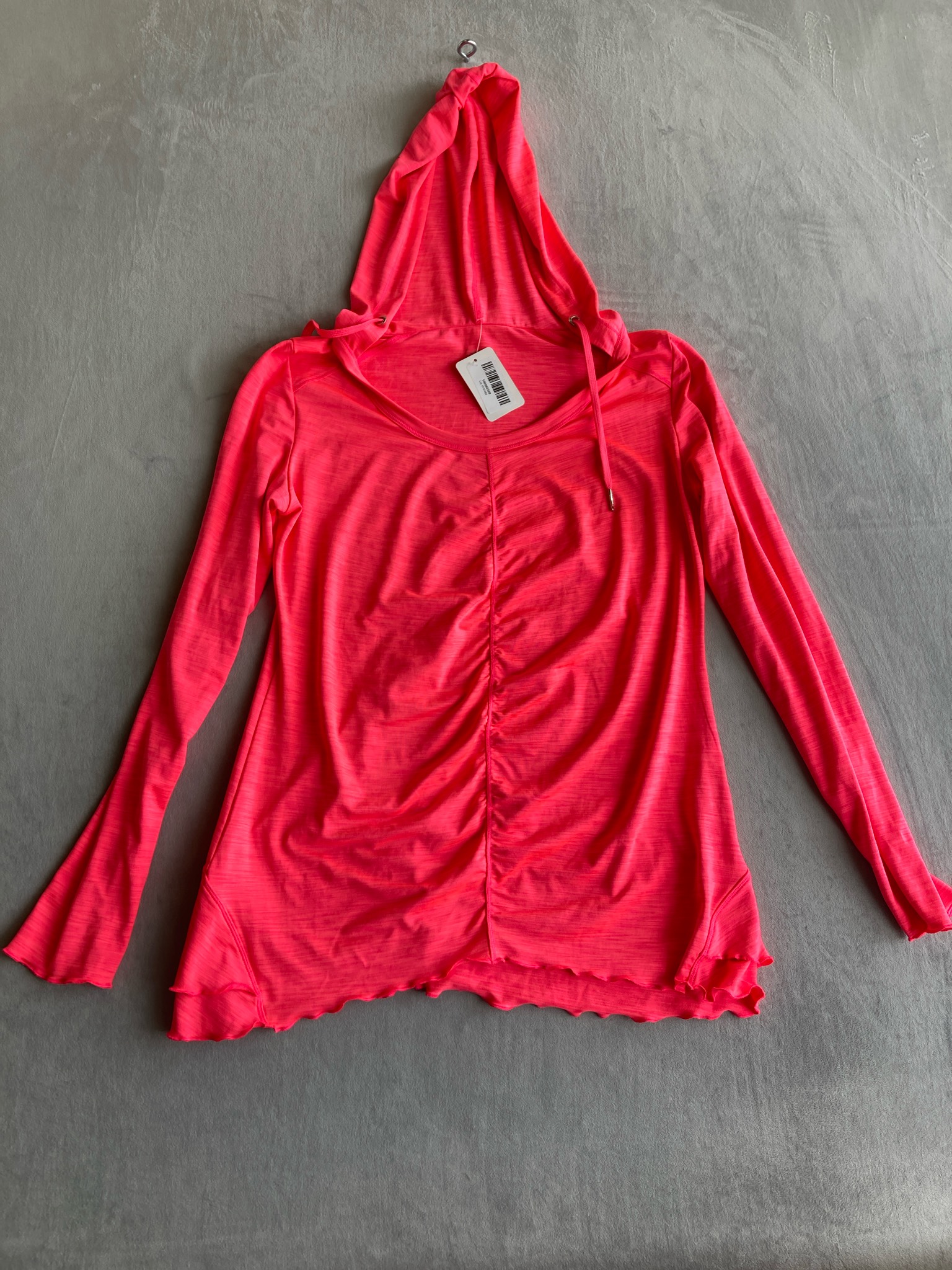 Calvin Klein Performance Neon Pink Quick Dry Hooded Long Sleeve Top Size XL