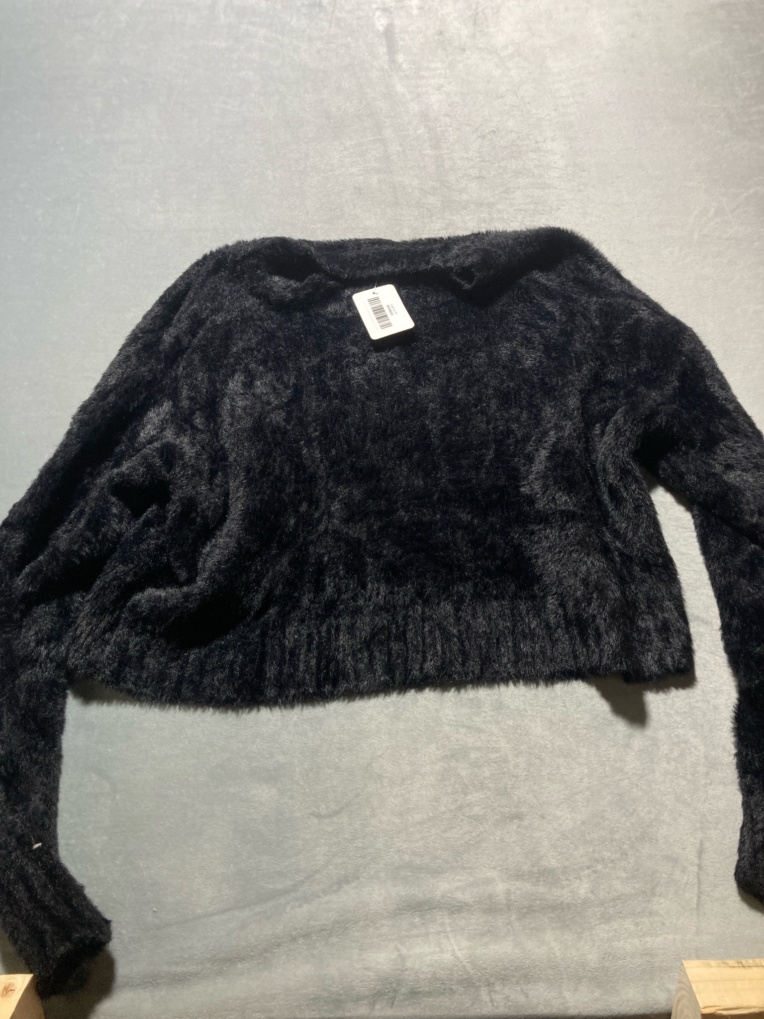 Black Fuzzy Knit Sweater