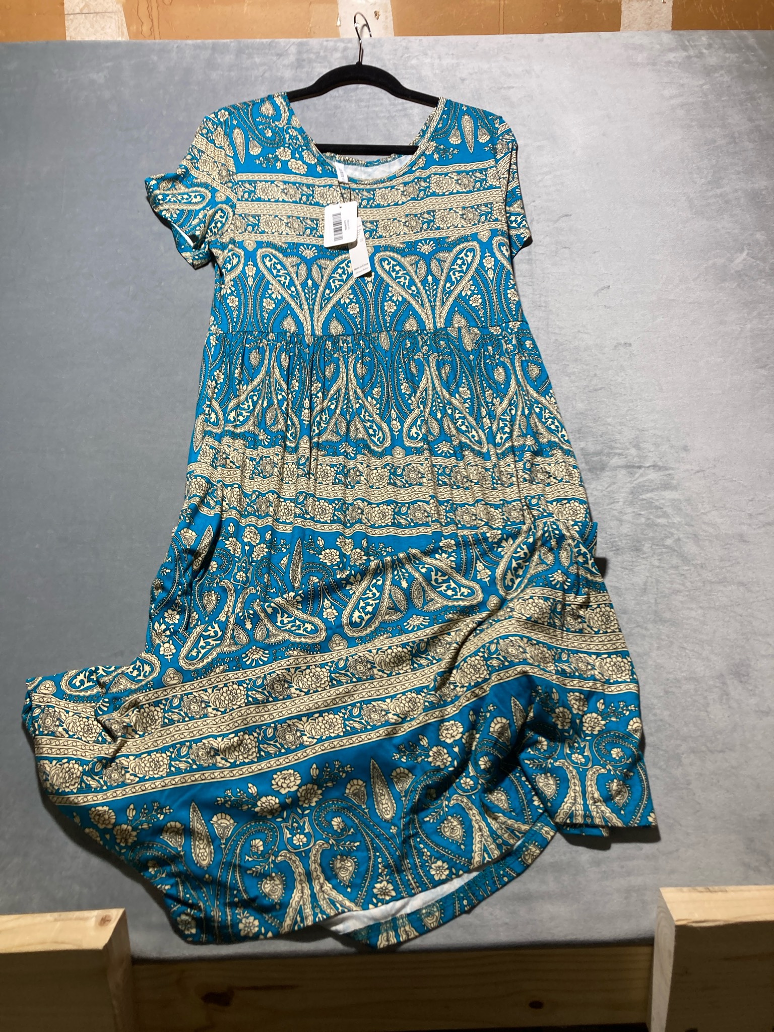 Teal Paisley Lightweight Knit Dress Size XL