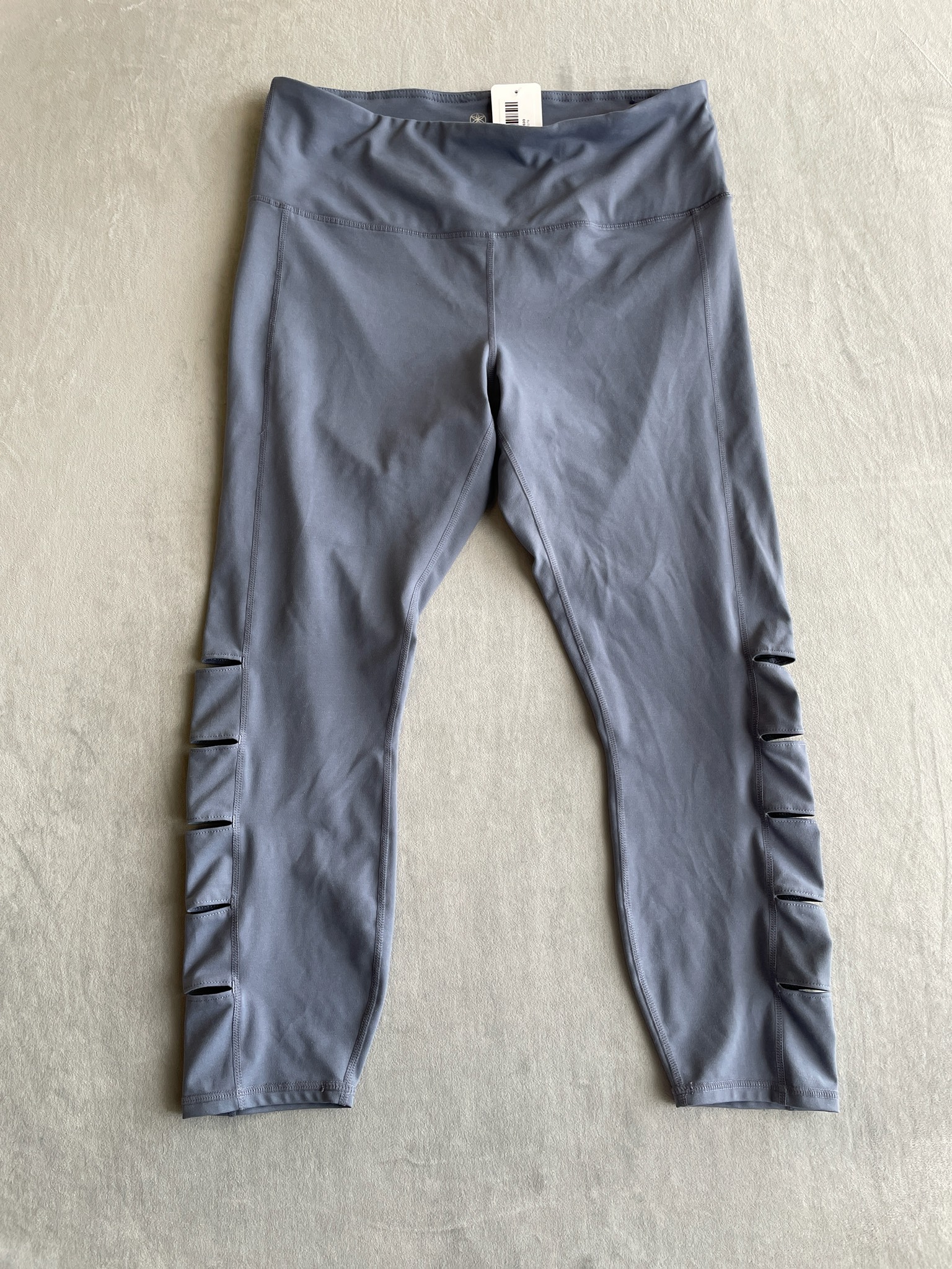 GAIAM Gray Stretch Knit Leggings Size XL