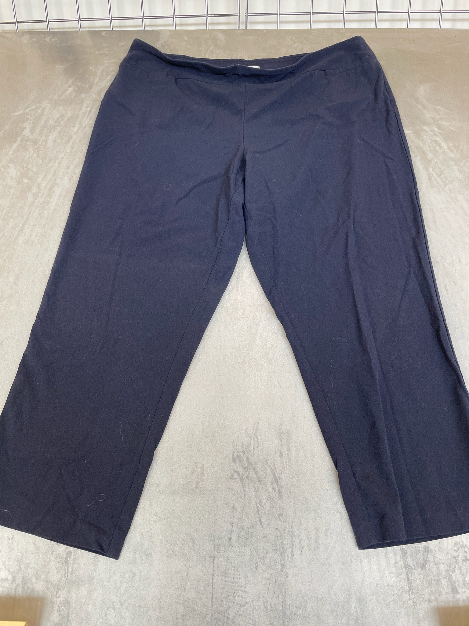 dressbarn Navy Polyester Rayon Spandex Blend Pull-On Pants Size 22W