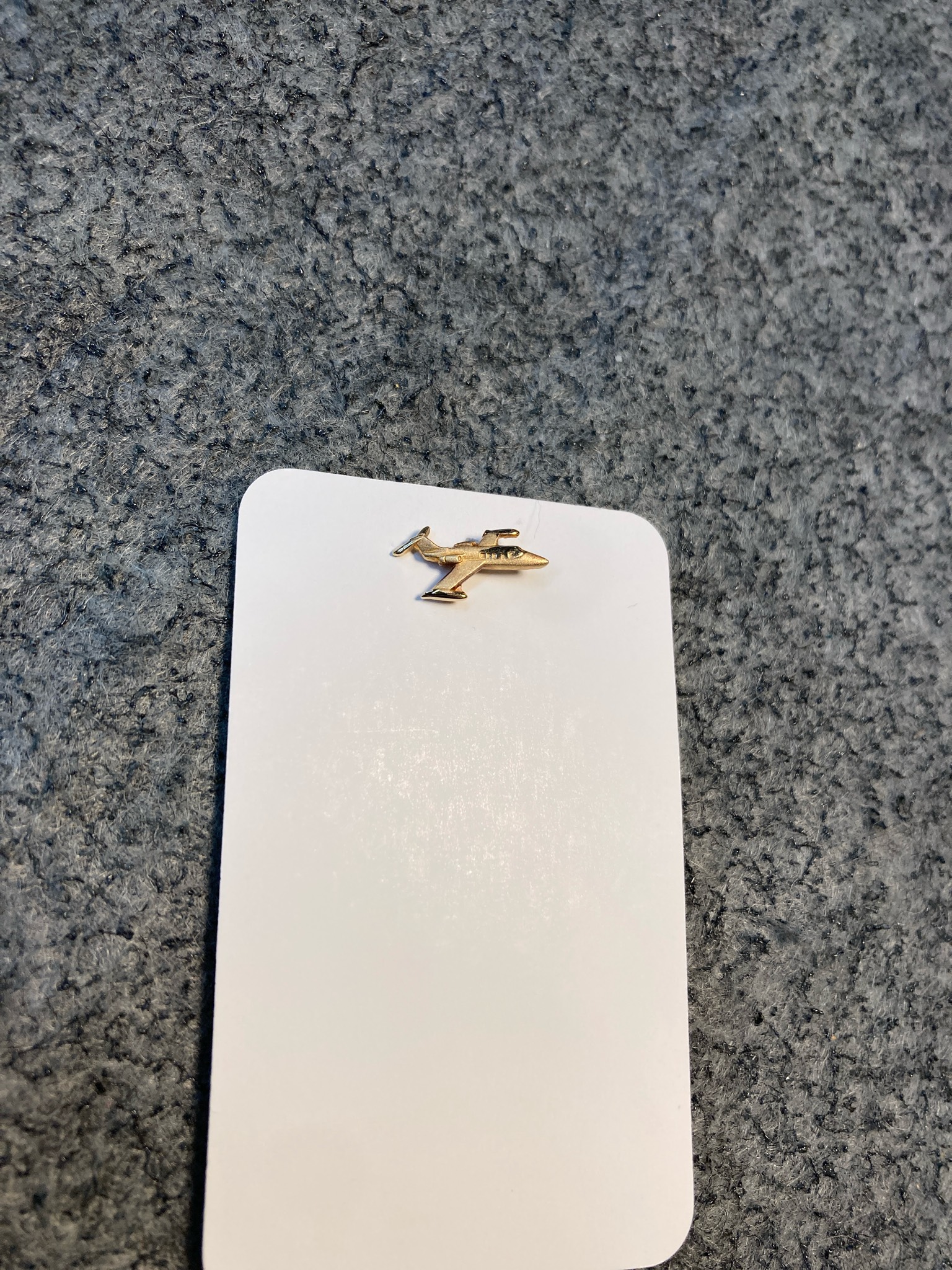 Gold Tone Airplane Lapel Pin Size Small