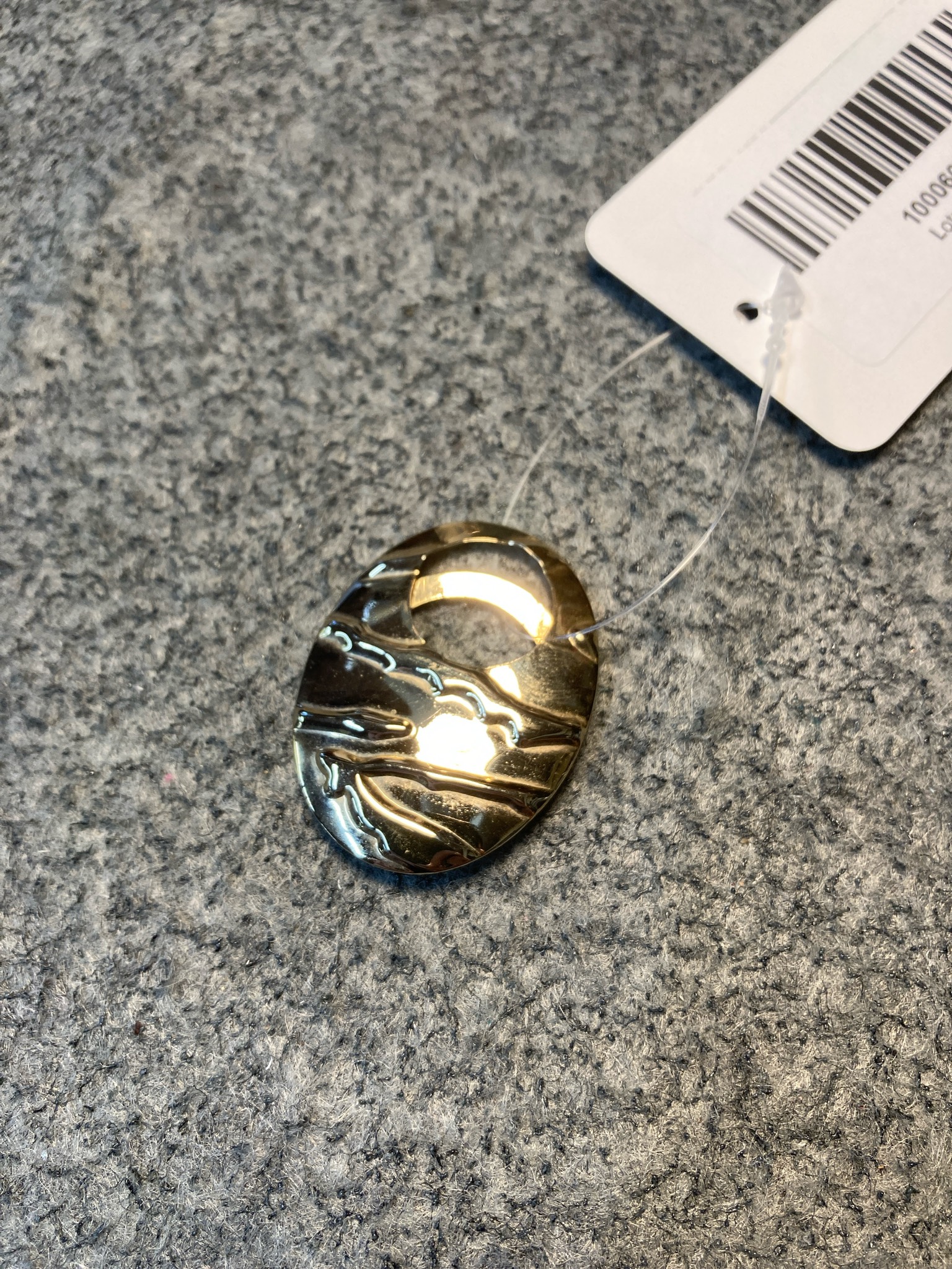 Gold Tone Textured Oval Shawl Clip