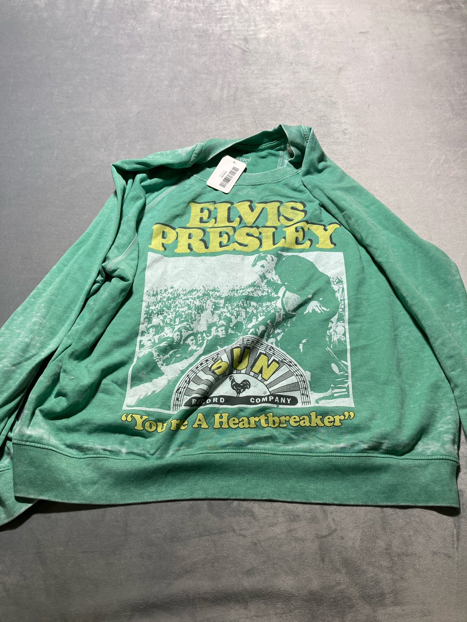 Green Cotton-Blend Crewneck Sweatshirt