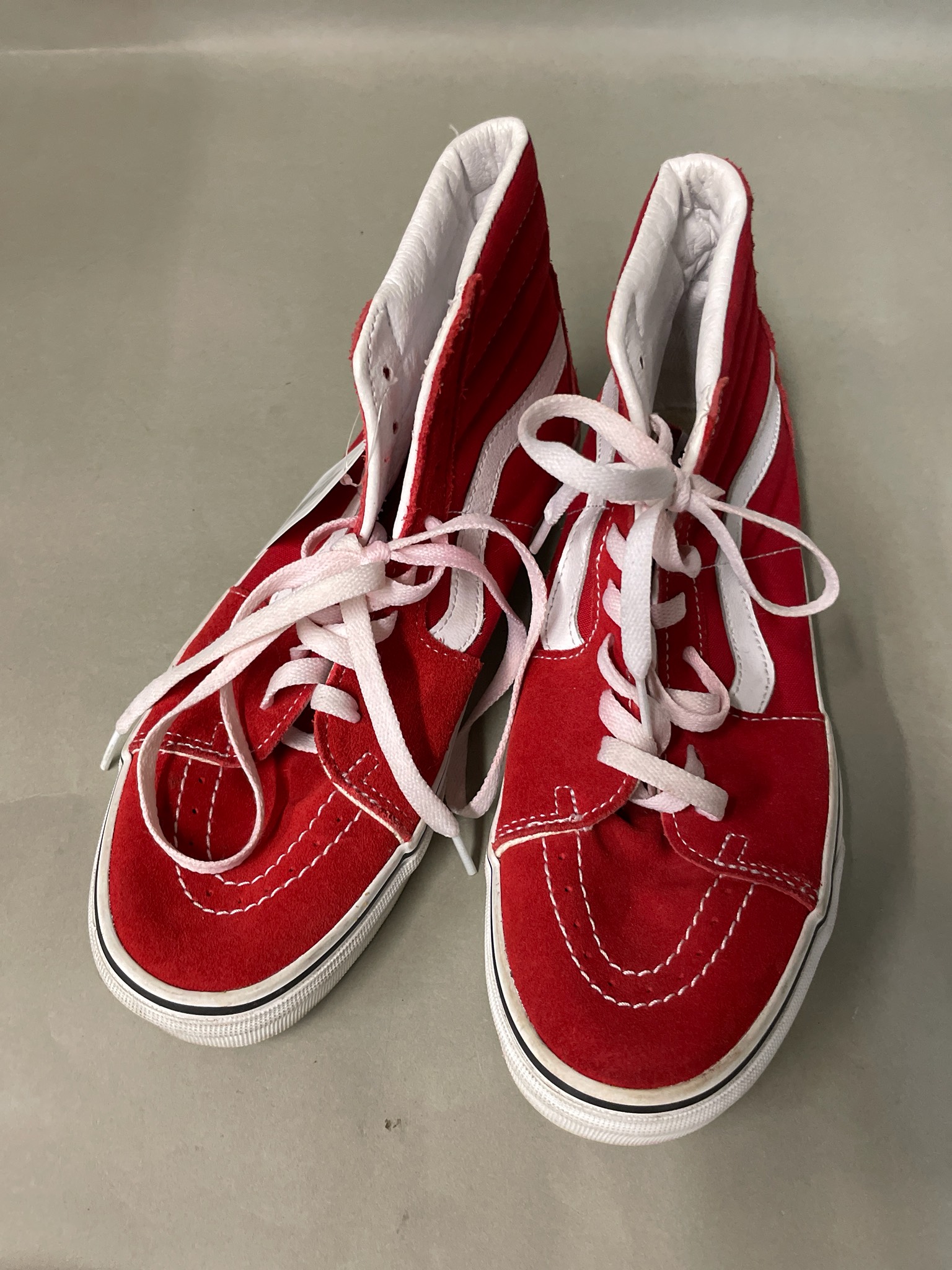 Vans Red Canvas Suede High-Top Sneakers Size US Men 8