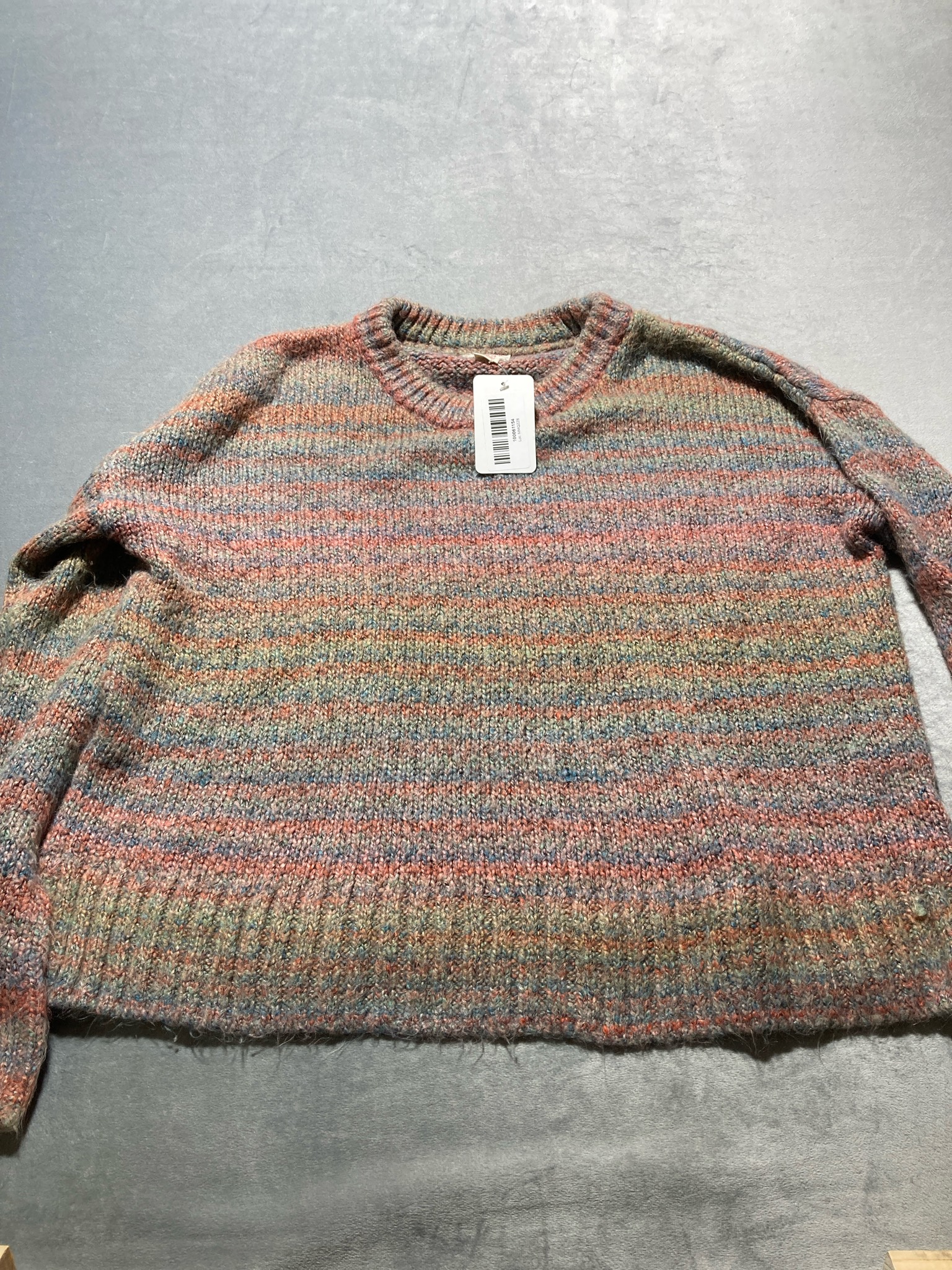 Multicolor Striped Fuzzy Knit Sweater