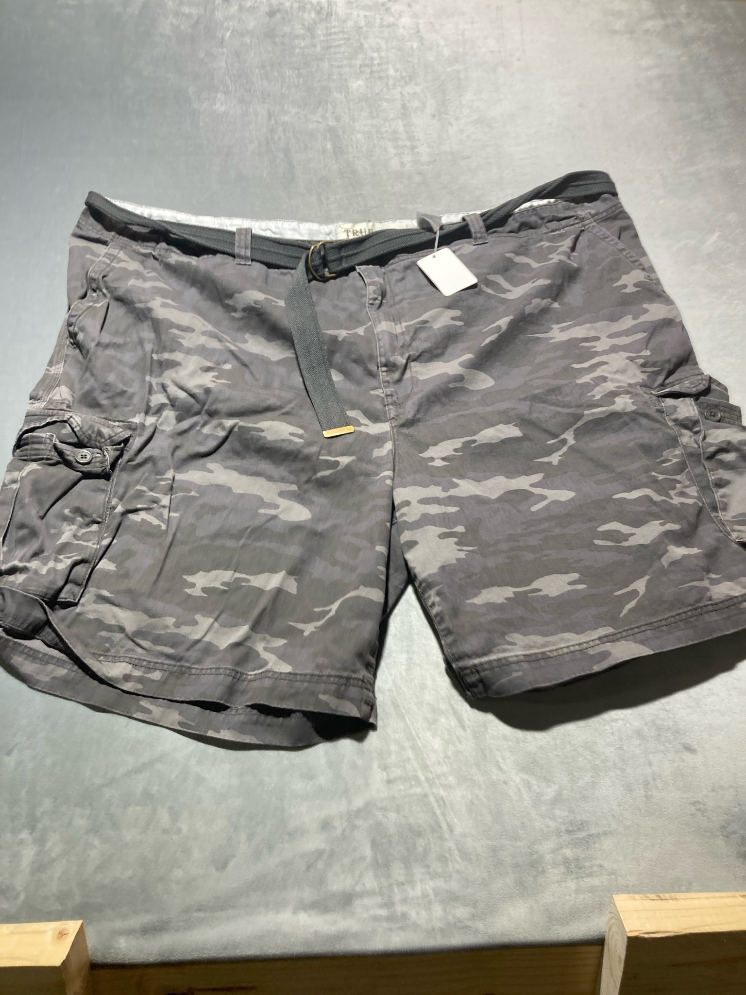 True Nation Grey Camouflage cotton Cargo Shorts Size 58