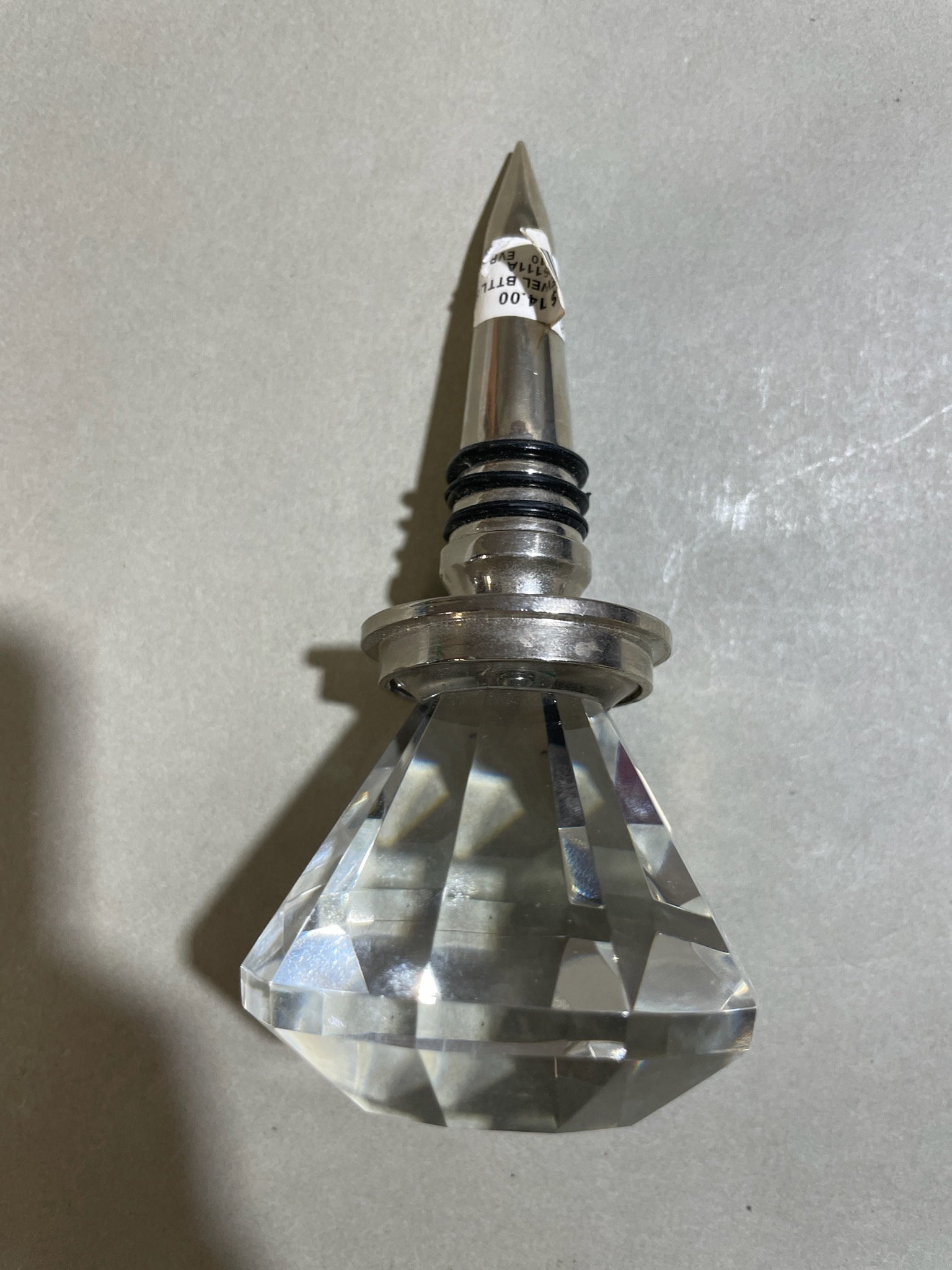 Clear Faceted Prism Bottle Stopper
