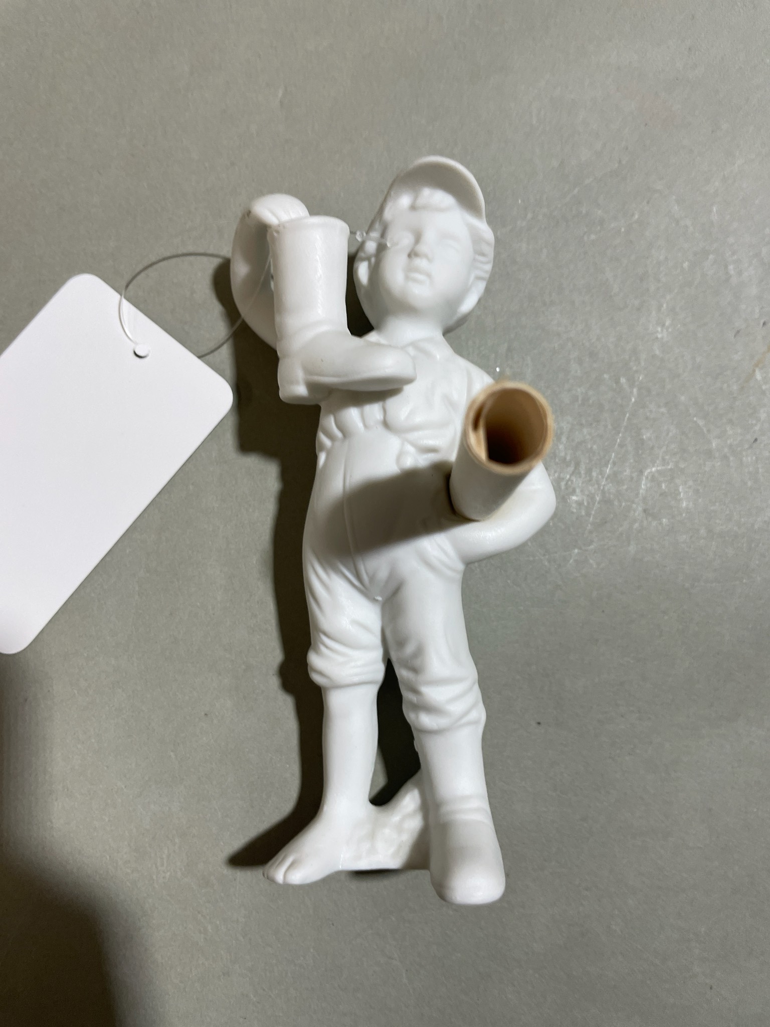 White Matte Bisque Boy Figurine