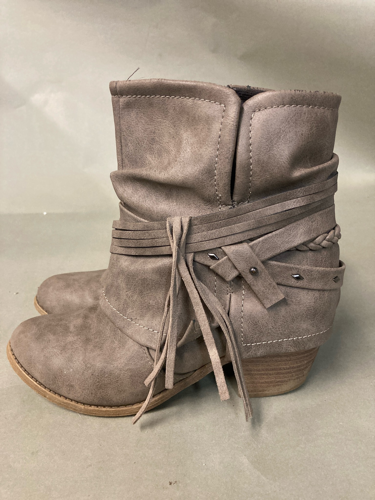 Taupe Faux Suede Ankle Boots
