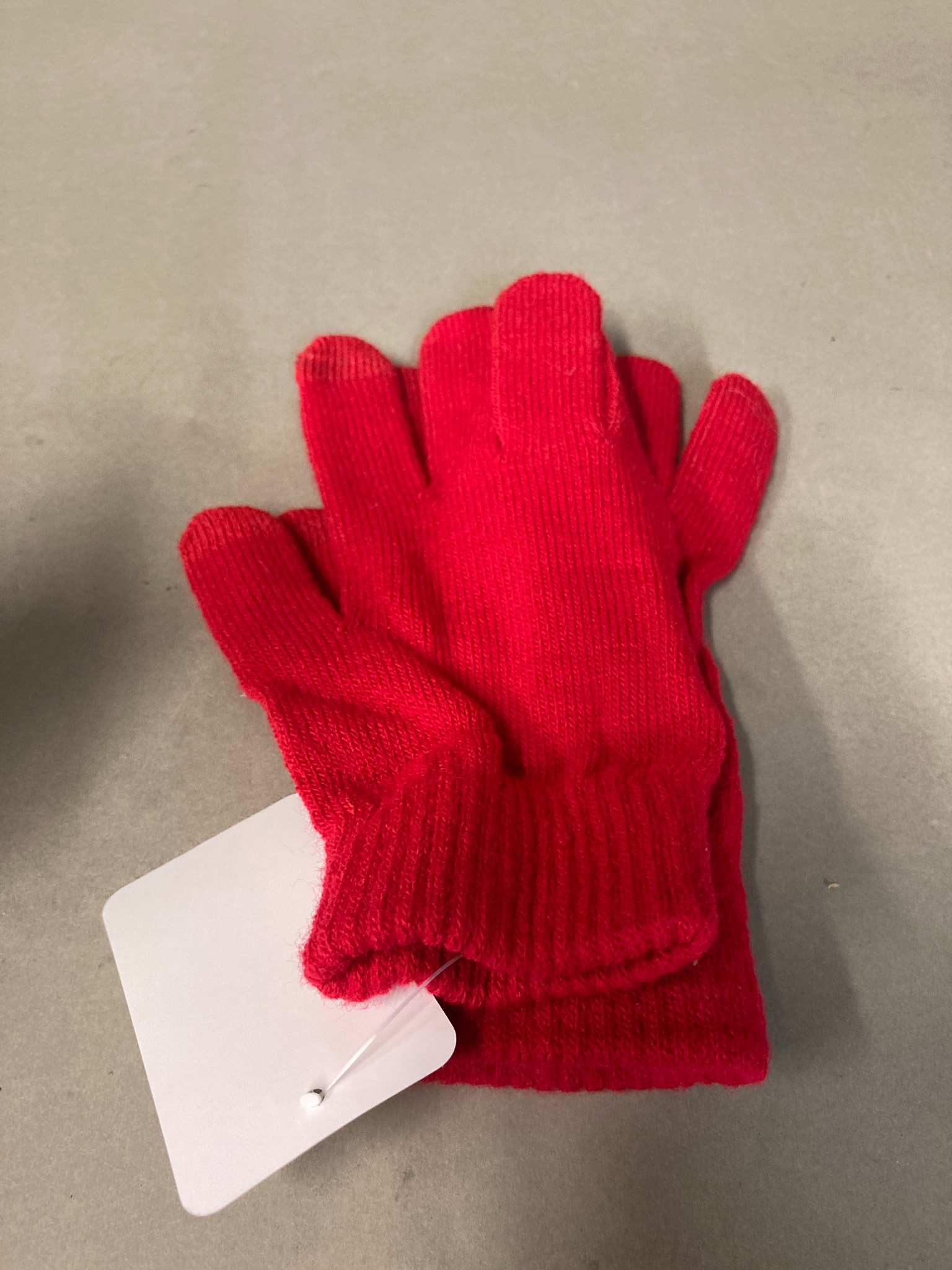 Red Knit Gloves